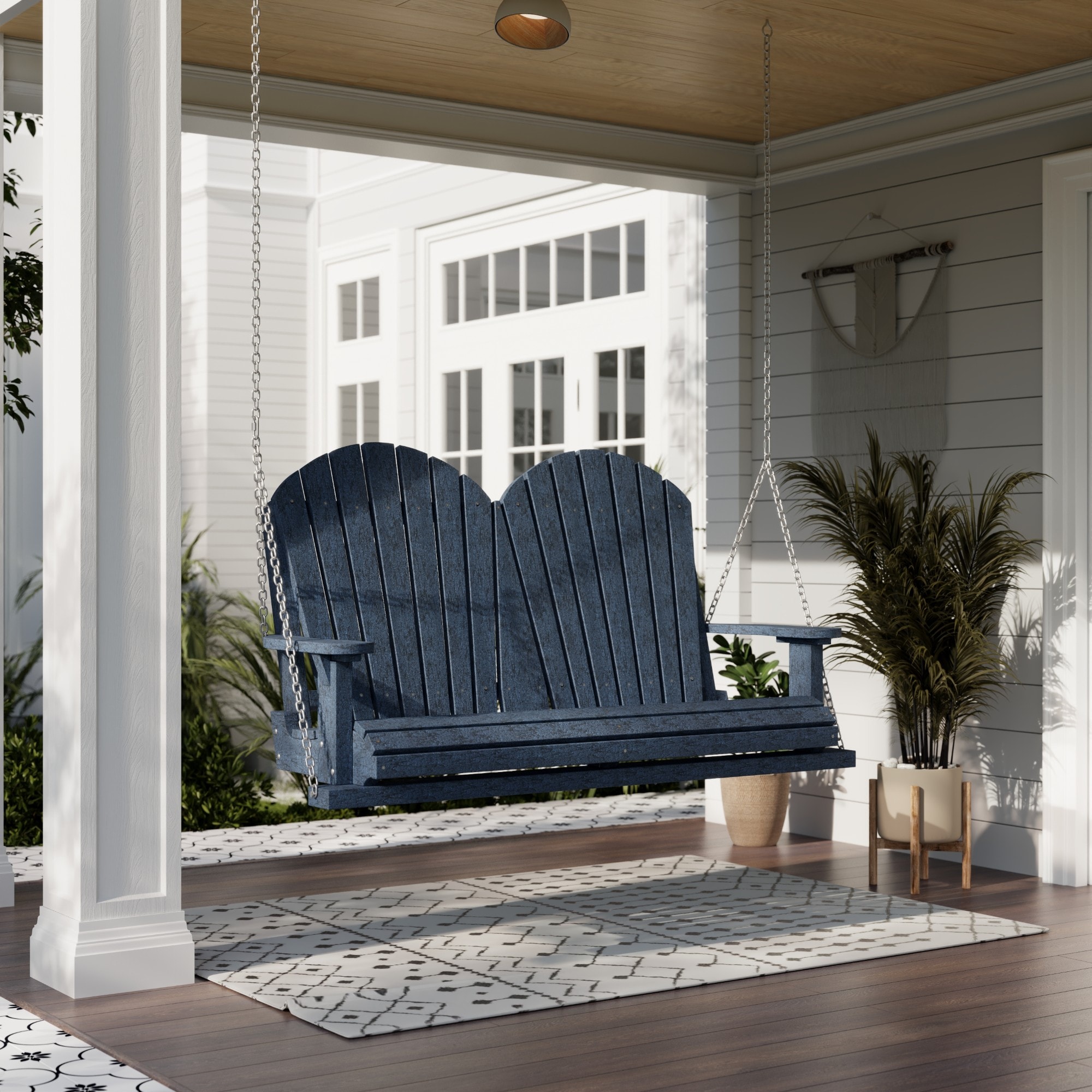 Patriot Blue 2-Person Recycled Plastic Porch Swing