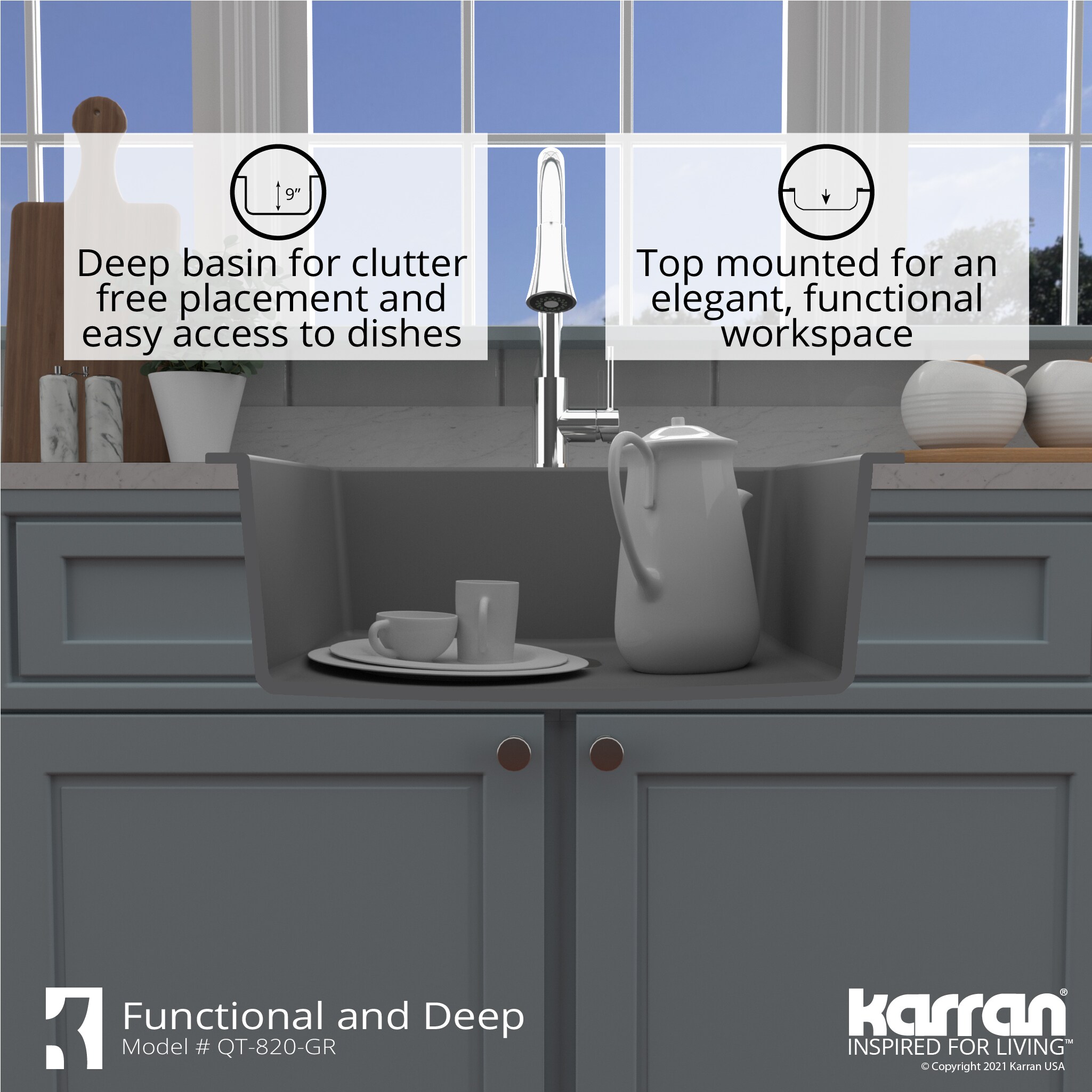 Karran QT-820-GR Kitchen-Sinks - View #9