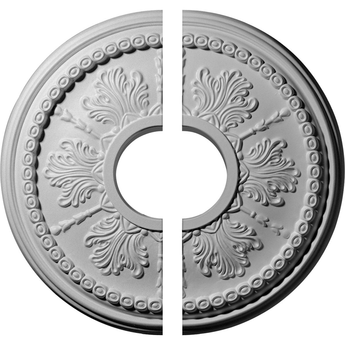 Ekena Millwork CM13TI2 Tirana 13.8750-Inches W x 13.8750-Inches L Architectural White Polyurethane Split Ceiling Medallion