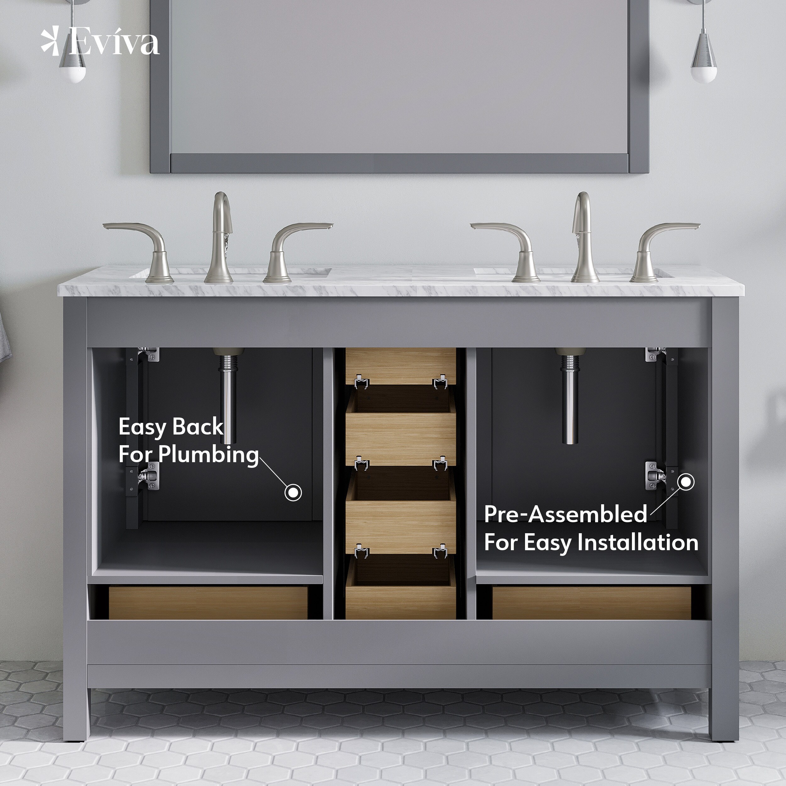 Eviva EVVN412-48GR-DS Bath-Vanity-Combo - View #6