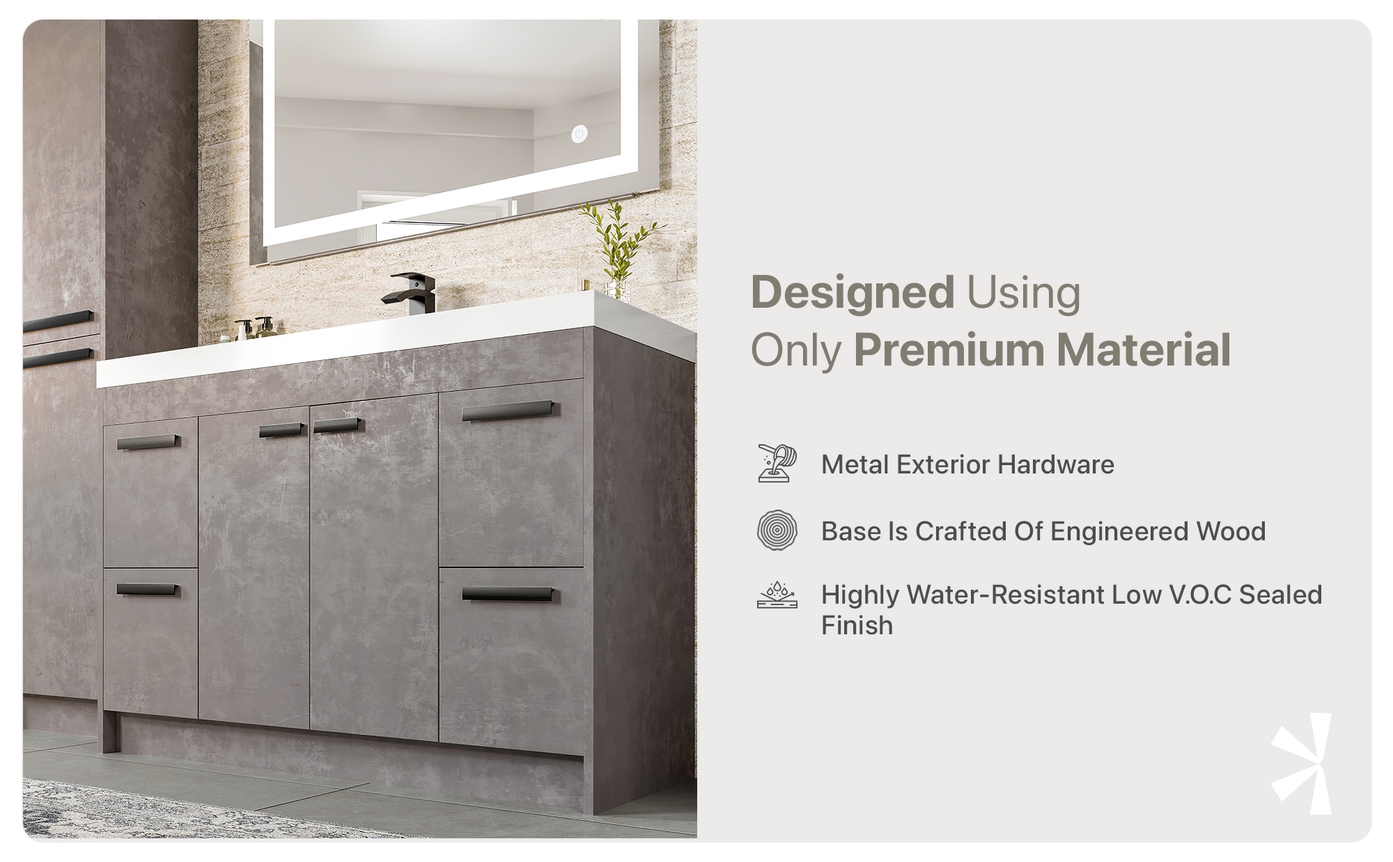 Eviva EVVN1000-8-42CGR Bath-Vanity-Combo - View #8