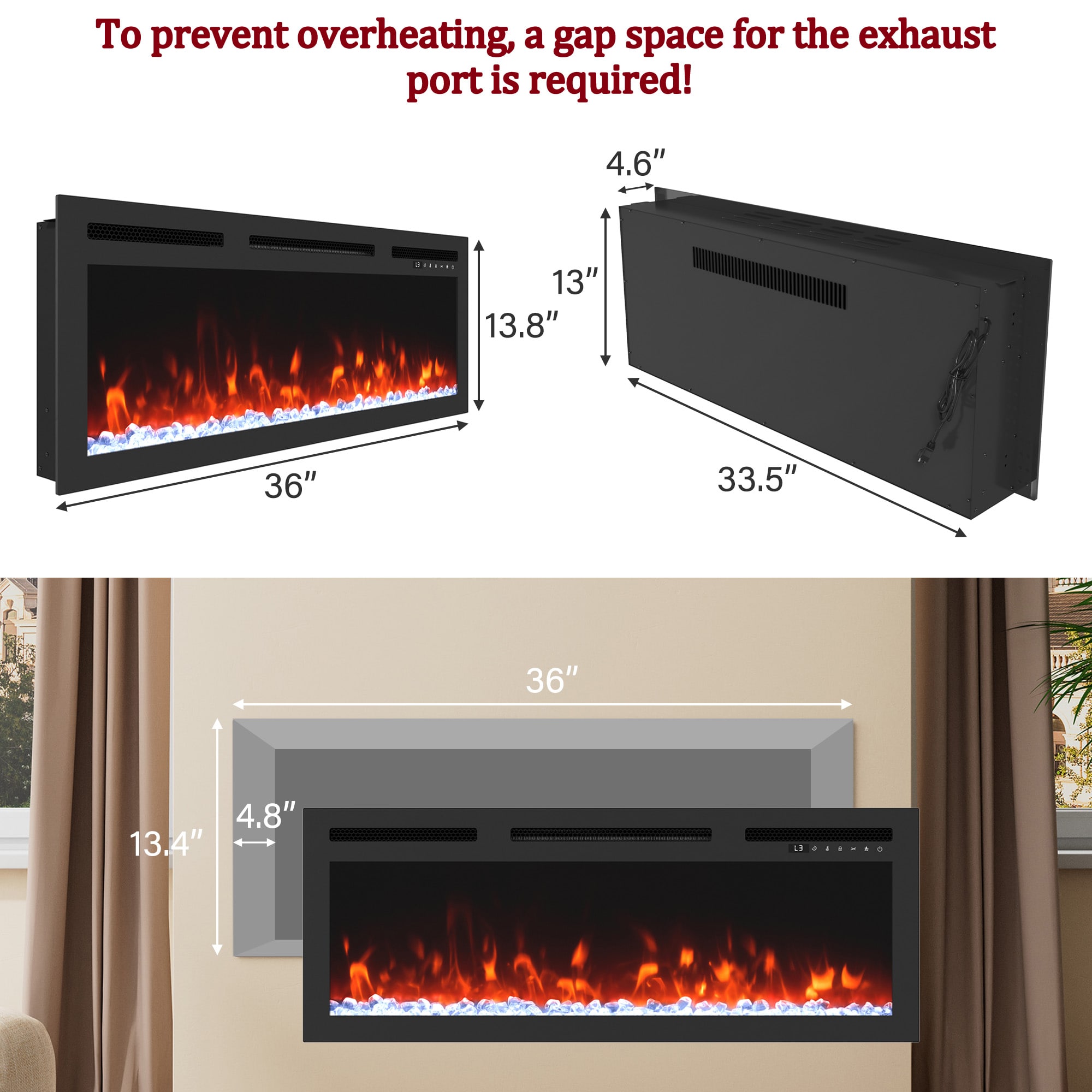 Clihome BL-ZHX-36-058 Electric-Fireplaces - View #5