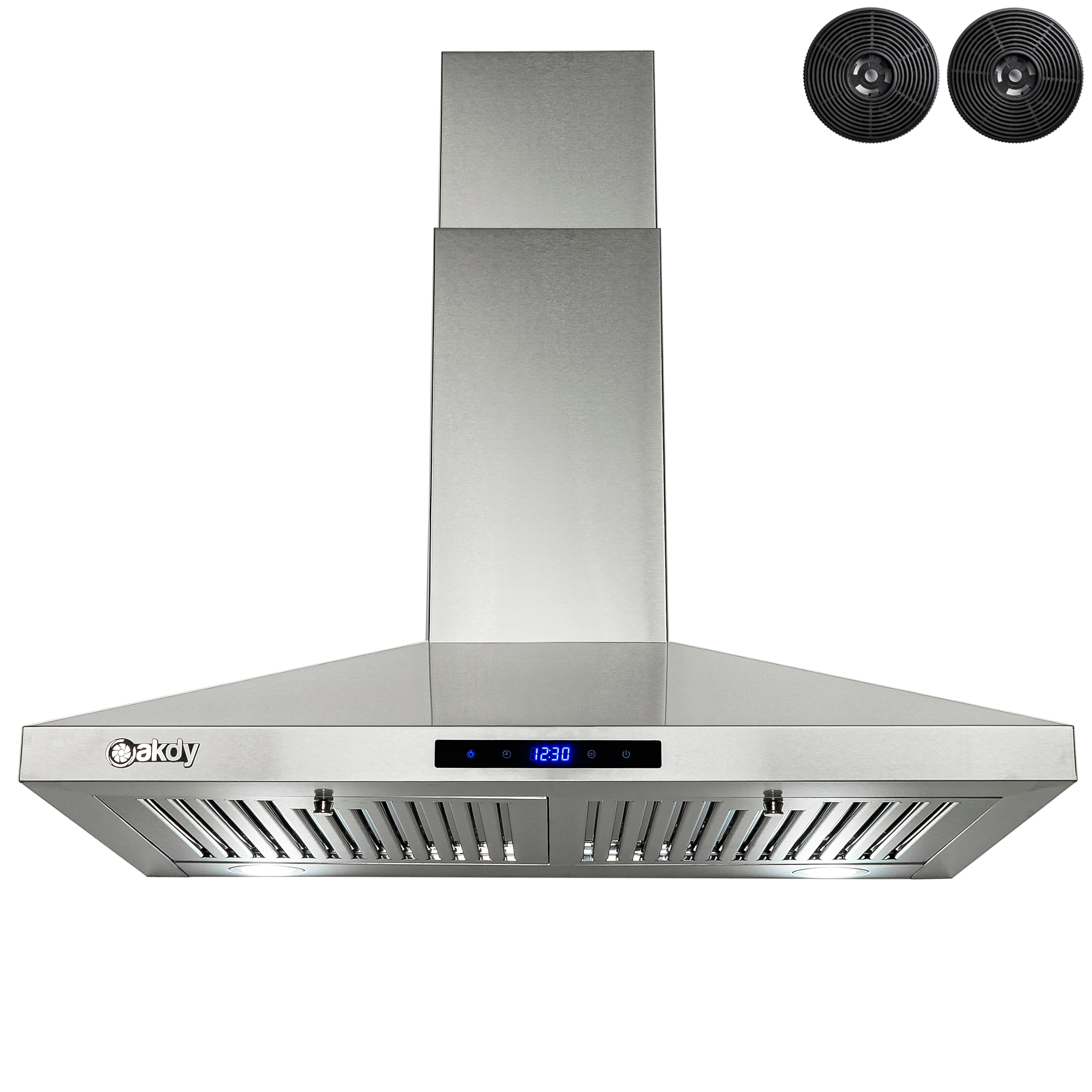 AKDY RH0473CFL RH0473CFL 30-in 217-CFM Convertible Stainless Steel Wall-Mounted Range Hood with Charcoal Filter