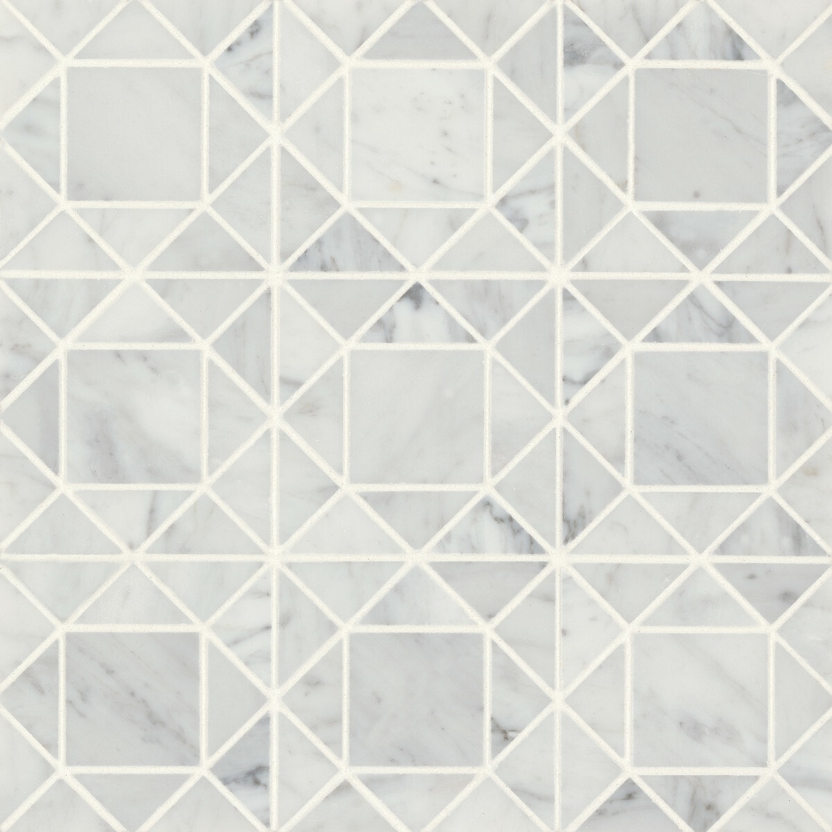 White Carrara Honed Marble Mosaic Sheet Tile 11.75'' x 11.75''