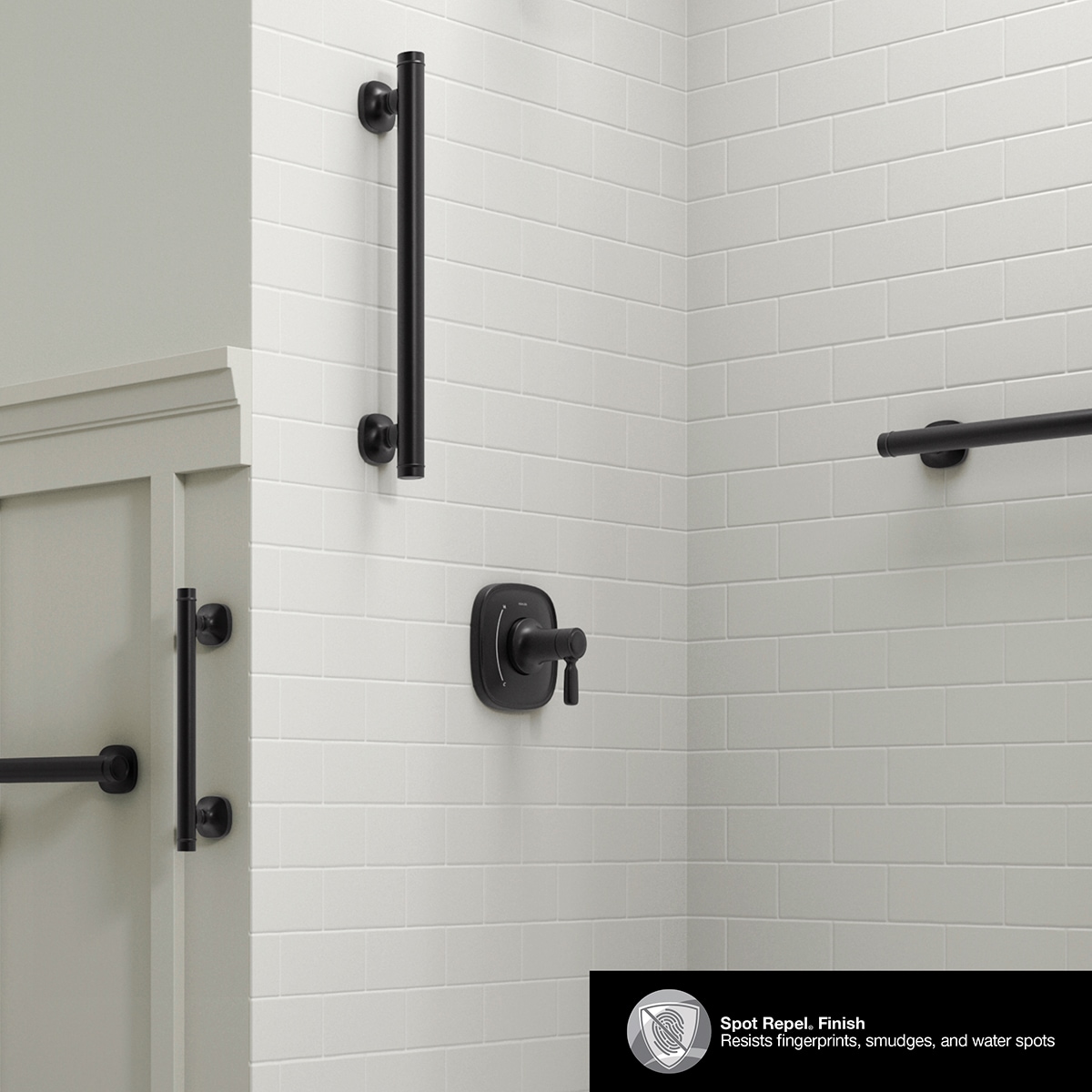 KOHLER Ealing 16 in Matte Black Wall Mount ADA Compliant Grab Bar