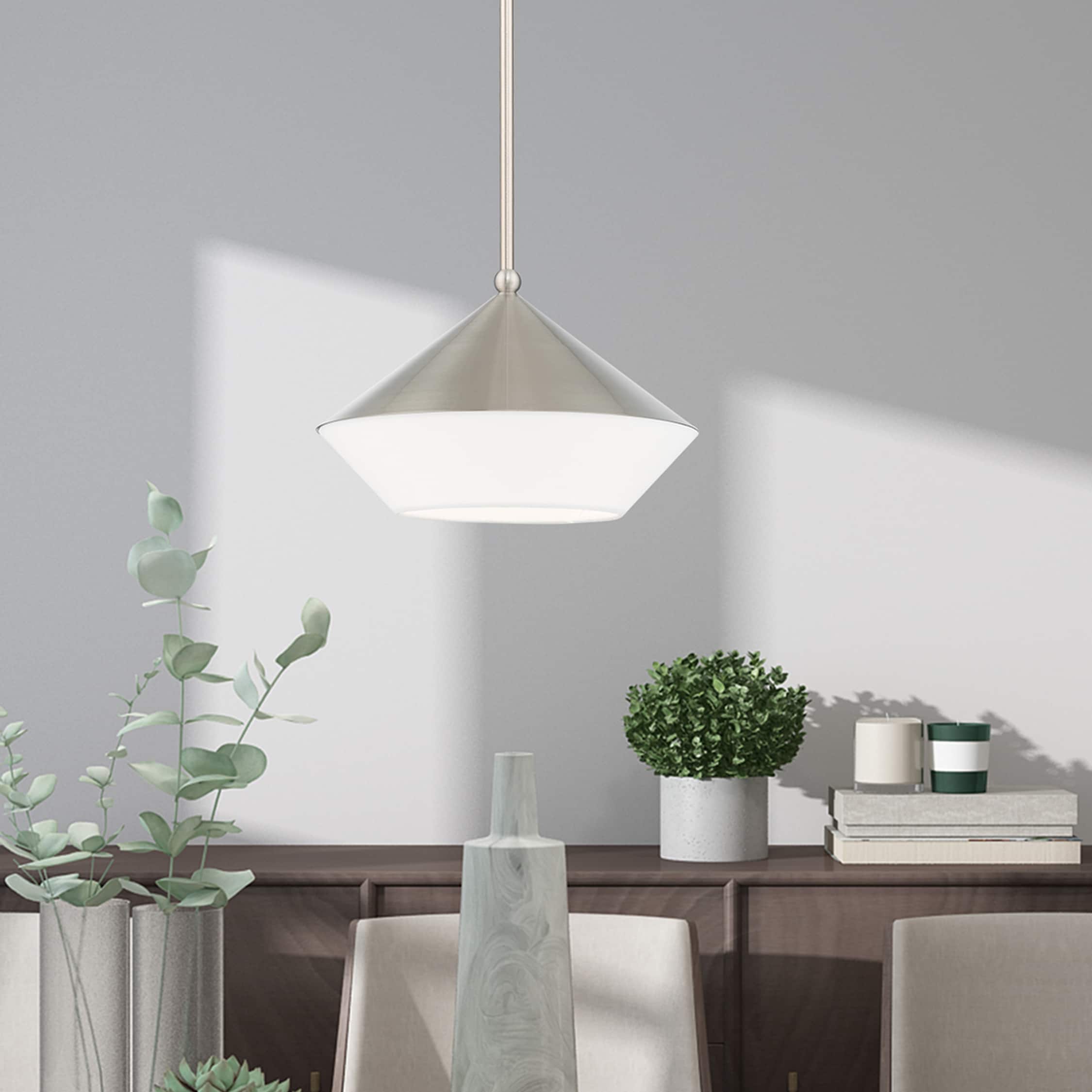 Stockholm Brushed Nickel Mini Pendant with Glass Shade