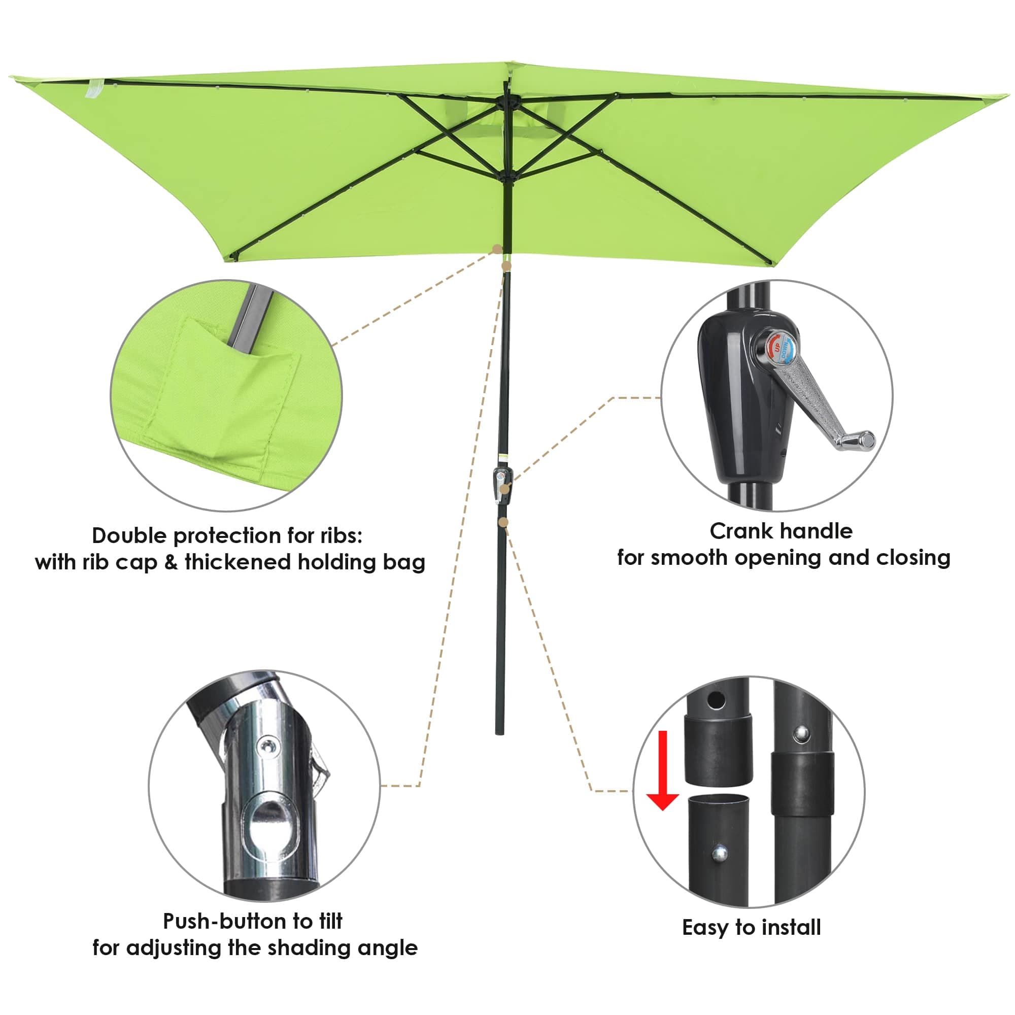 Yescom 07UMB011-10X6-B4X-LO Indoor-Umbrella-Stands - View #4