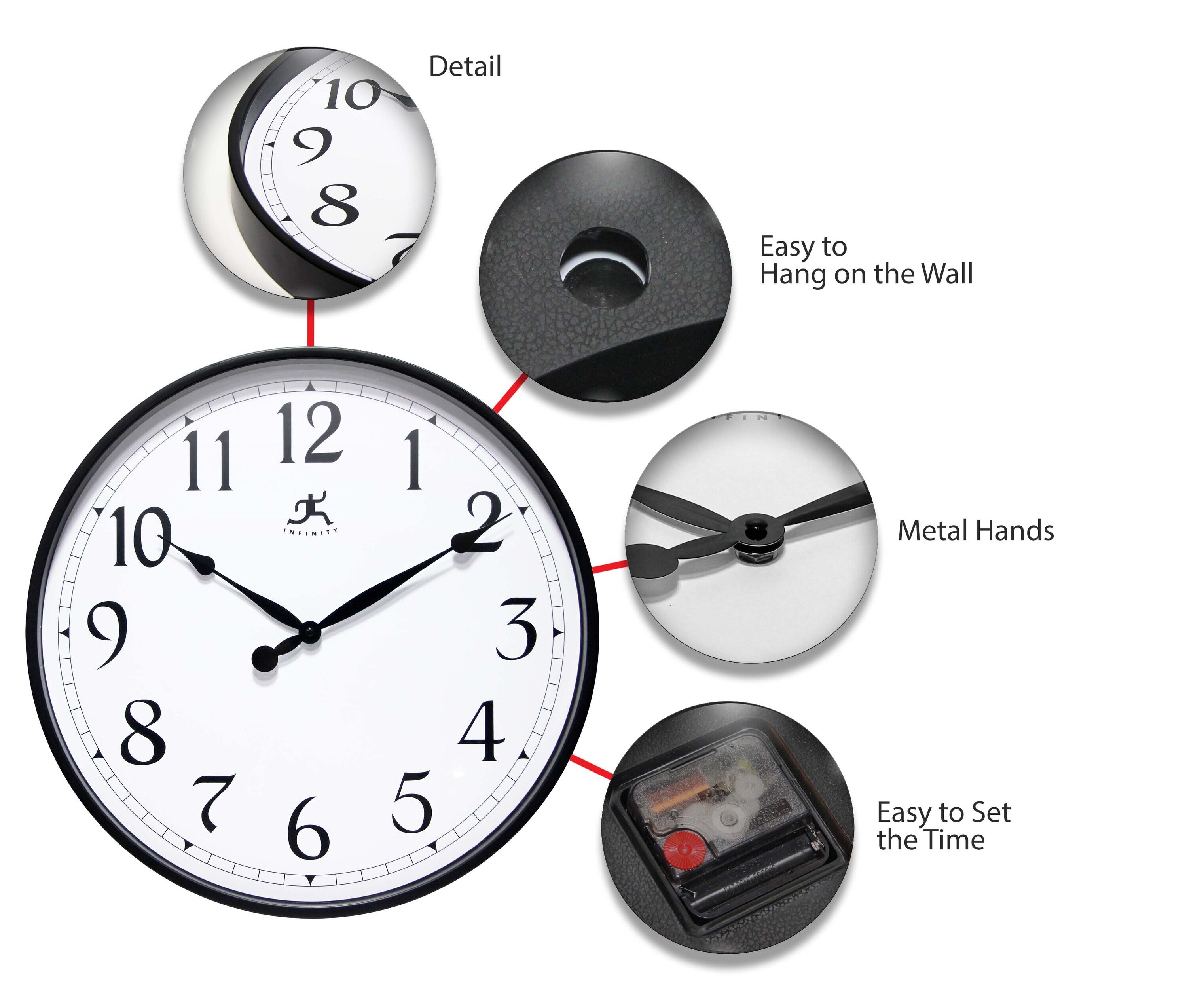 Infinity Instruments 20016BK-1567 Indoor-Outdoor-Clocks - View #4