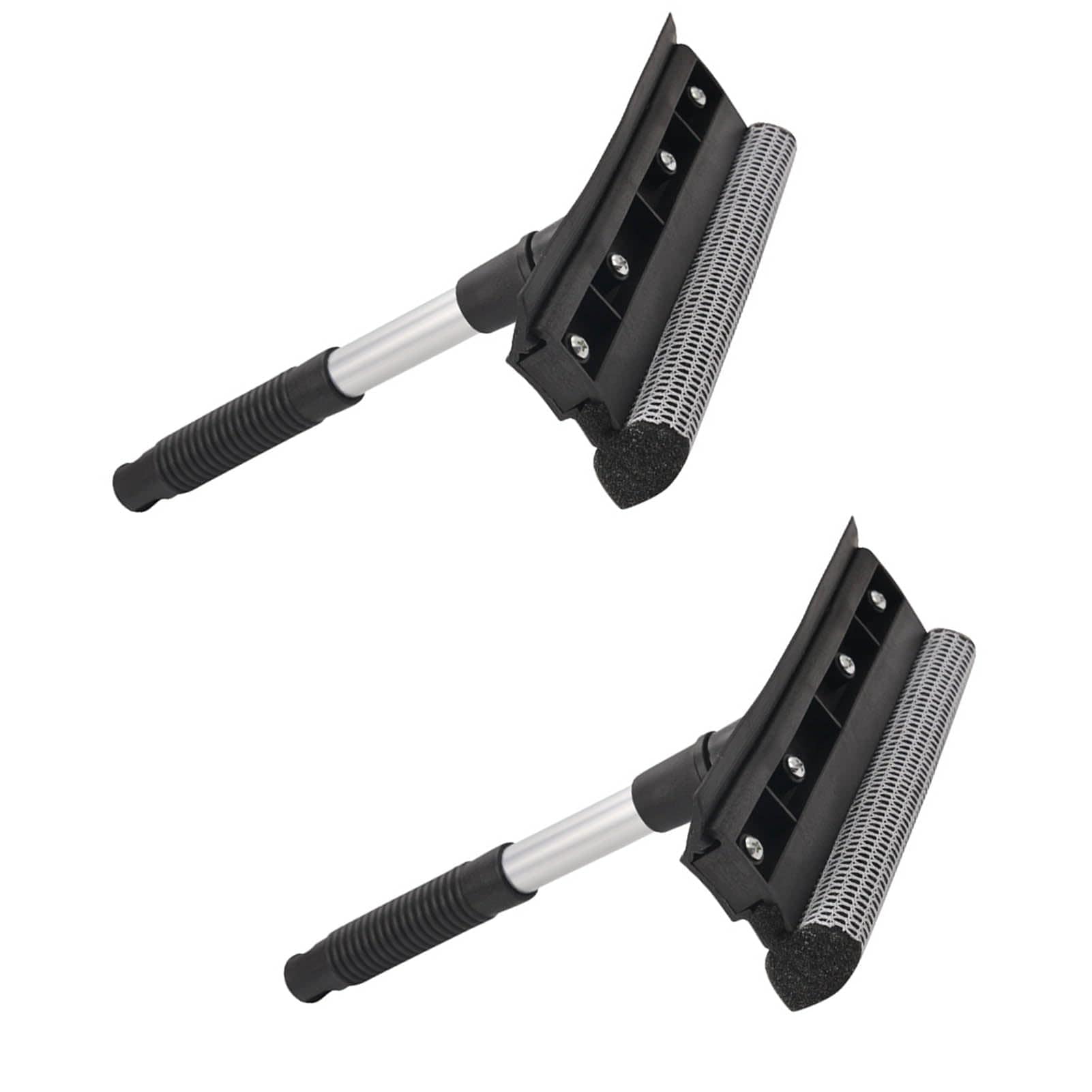 Ahfiwaso 2 pack car window squeegee cleaner tool with adjustable aluminum handle and scrubber for windshield and glass cleaning durable PP sponge and