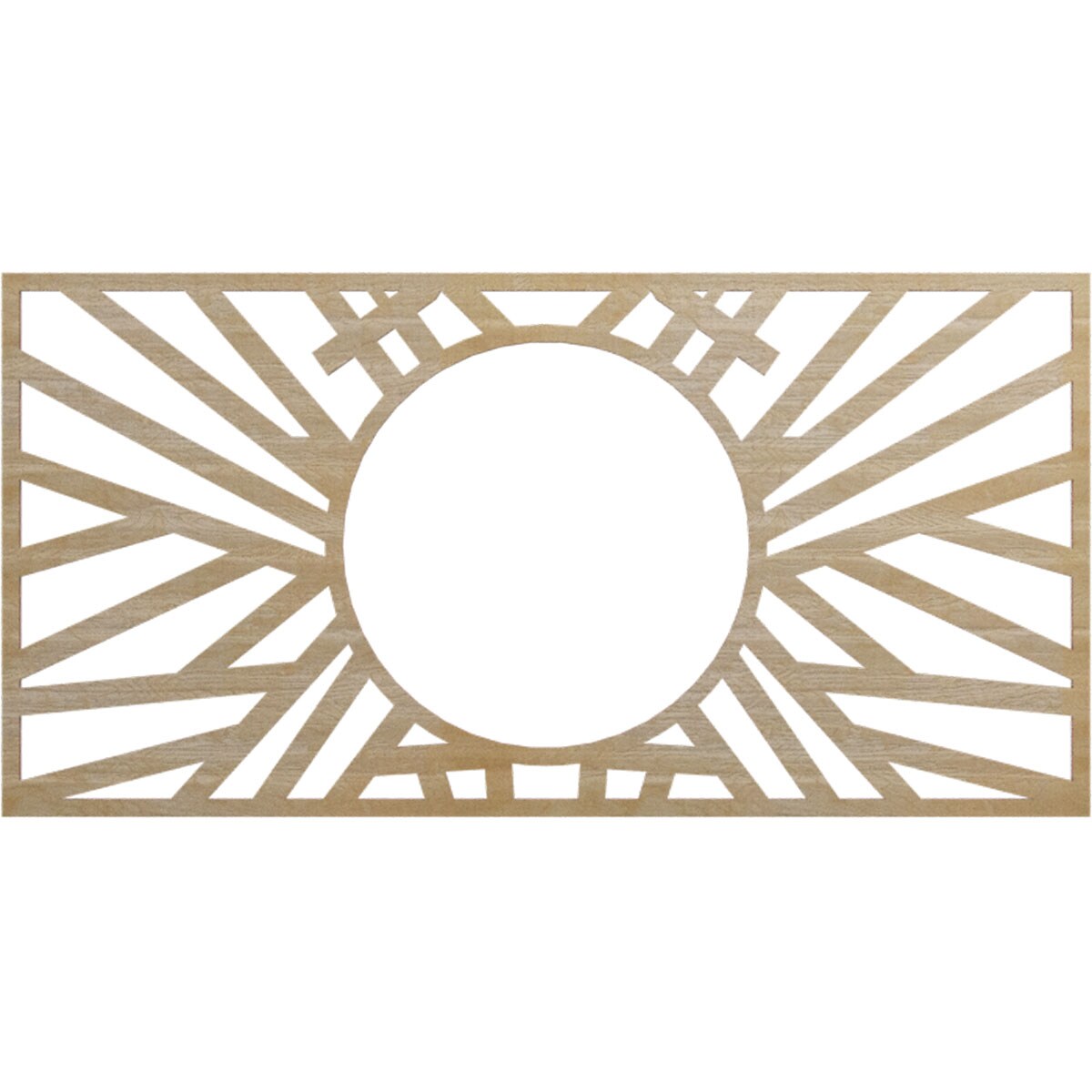 Ekena Millwork CMWP28X14X0250HOHI Hoover Fretwork Pierced 14-in W x 28-in L Architectural Hickory Wood Whole Ceiling Medallion