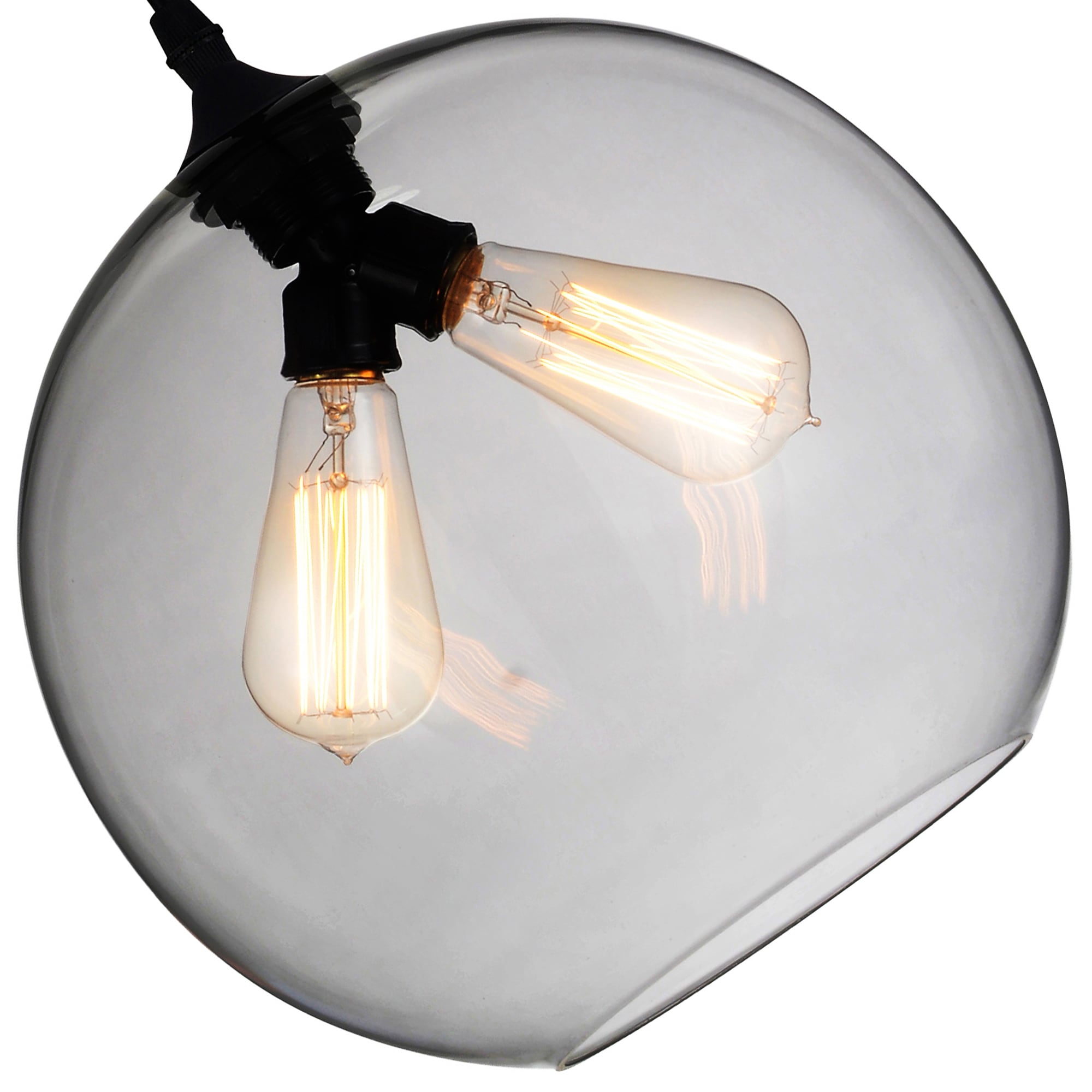 Black Smoke Glass Mini Globe Pendant Light