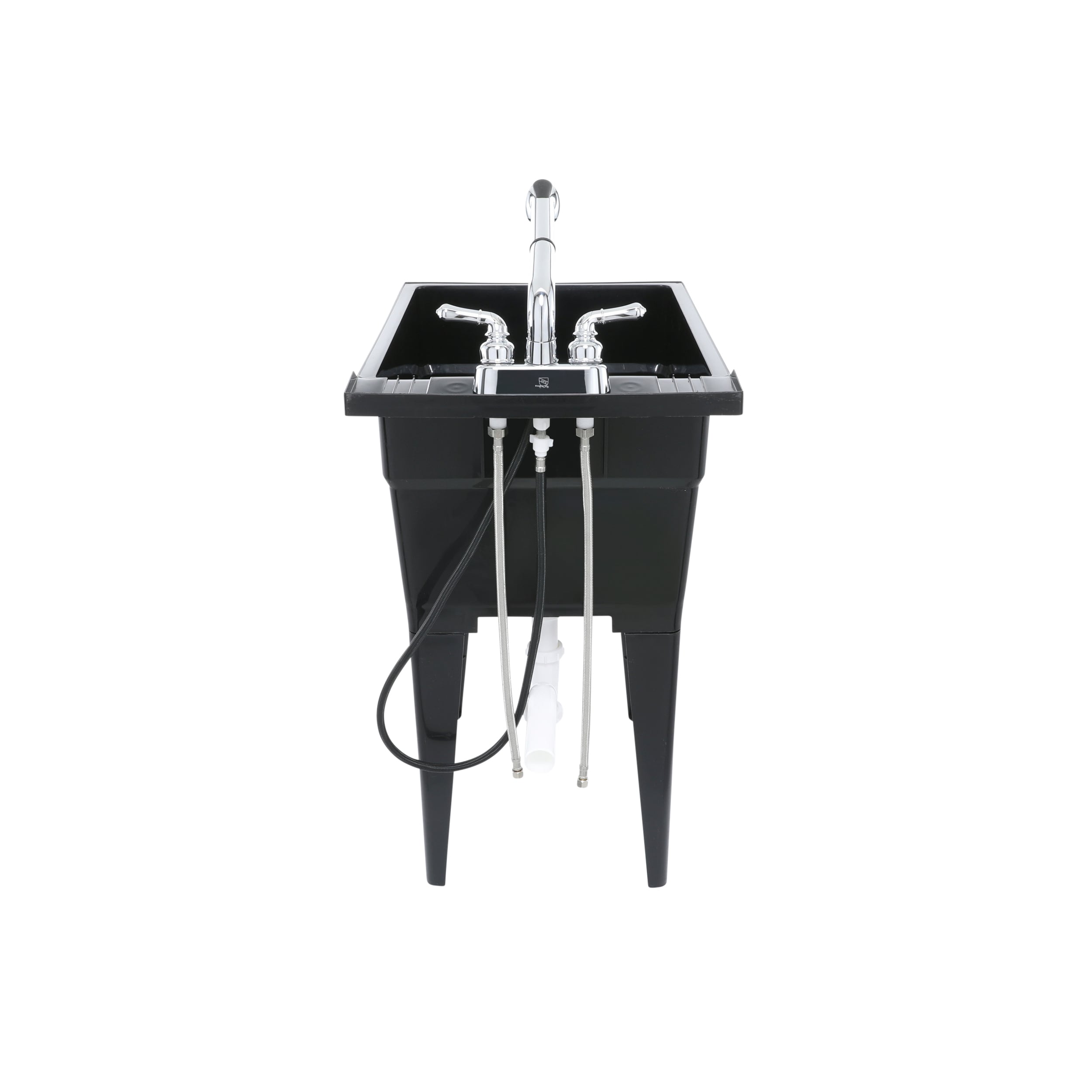 RuggedTub 18-in X 24.5-in 1-Basin Black Freestanding Utility Tub With ...