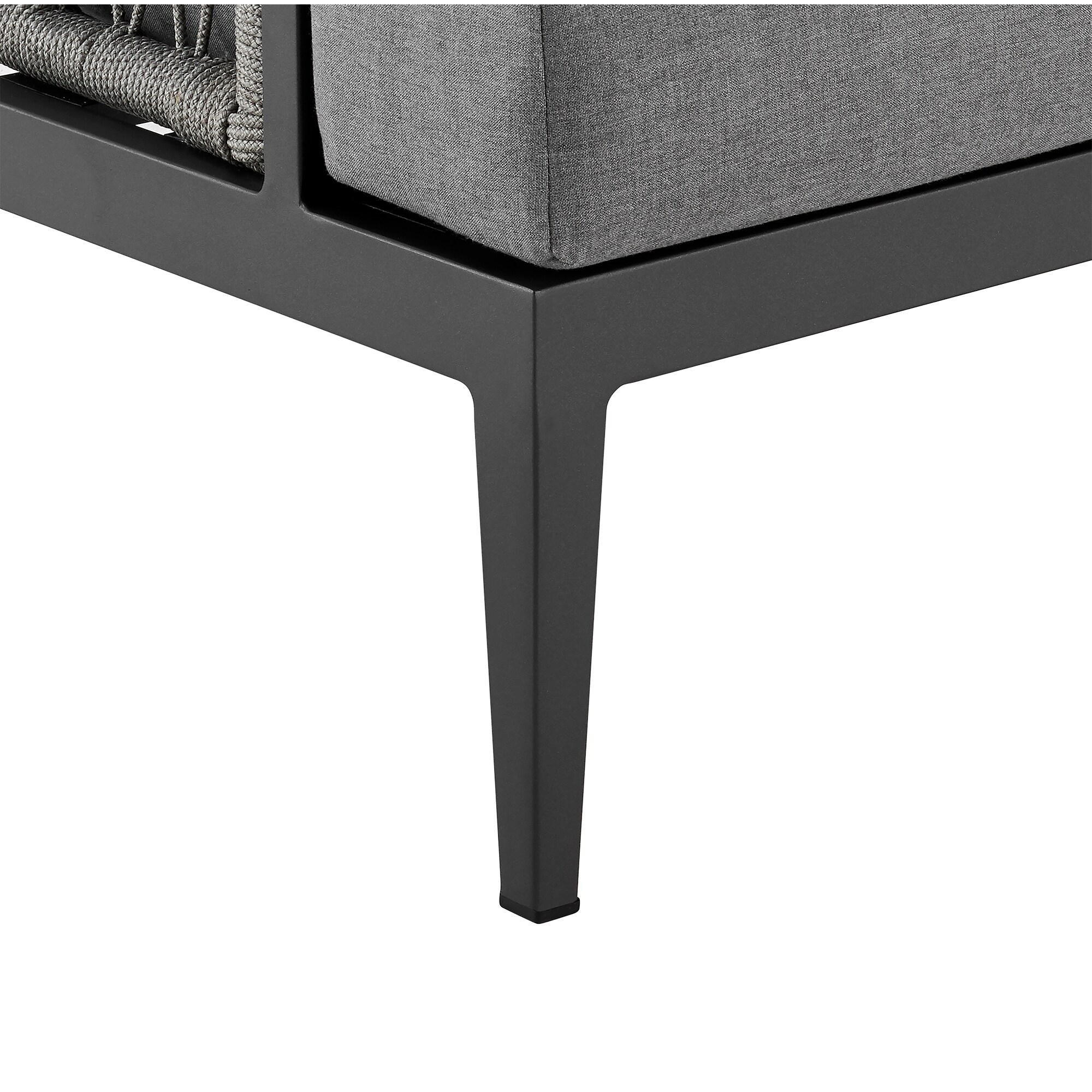Zelda Gray Aluminum Outdoor Patio Sofa with Cushions