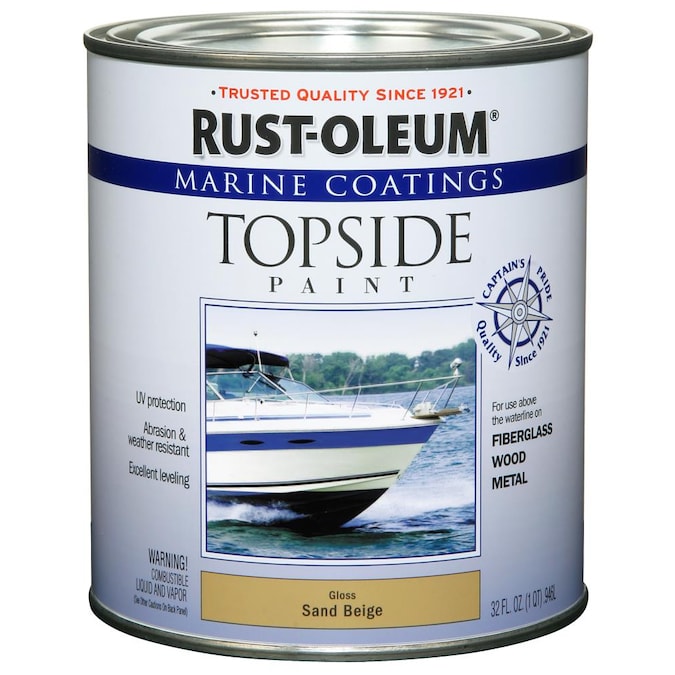 Rust Oleum Marine Coatings Topside Paint Sand Beige Gloss Enamel Oil Based 1 Quart In The Department At Com - Rustoleum Topside Paint Colors