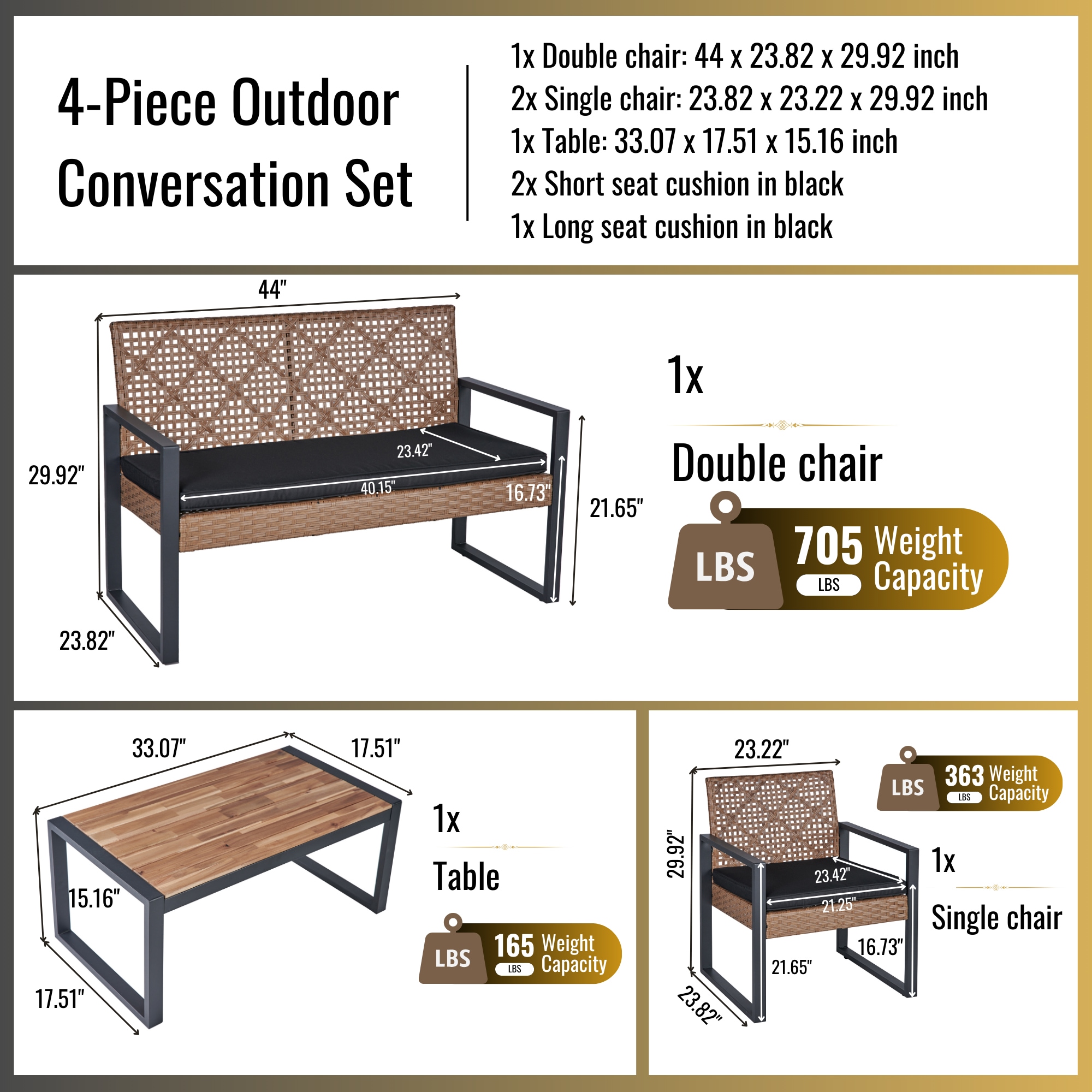 Gaierptone CRXP1PS9H4D Patio-Conversation-Sets - View #7