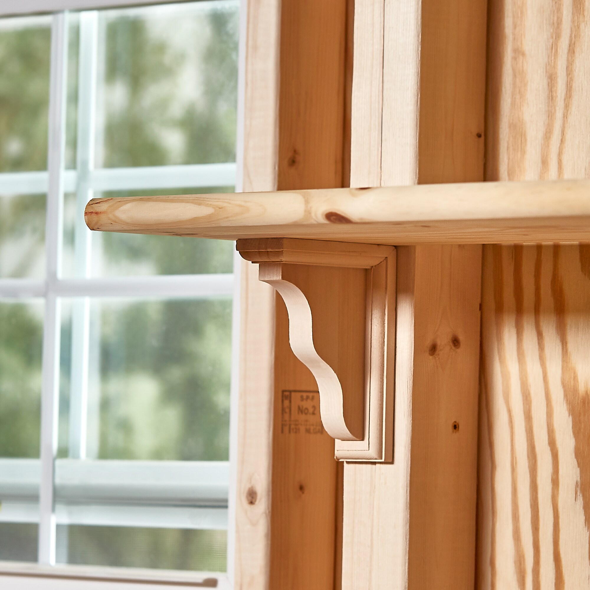Unfinished Hardwood 7" Decorative Shelf Bracket