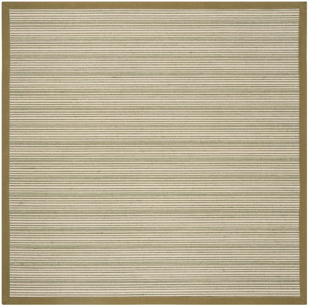 Safavieh NF132A-6SQ Natural Fiber Bonita 6 x 6 (ft) Loomed Sisal Multi/Green Square Indoor Stripe Area rug