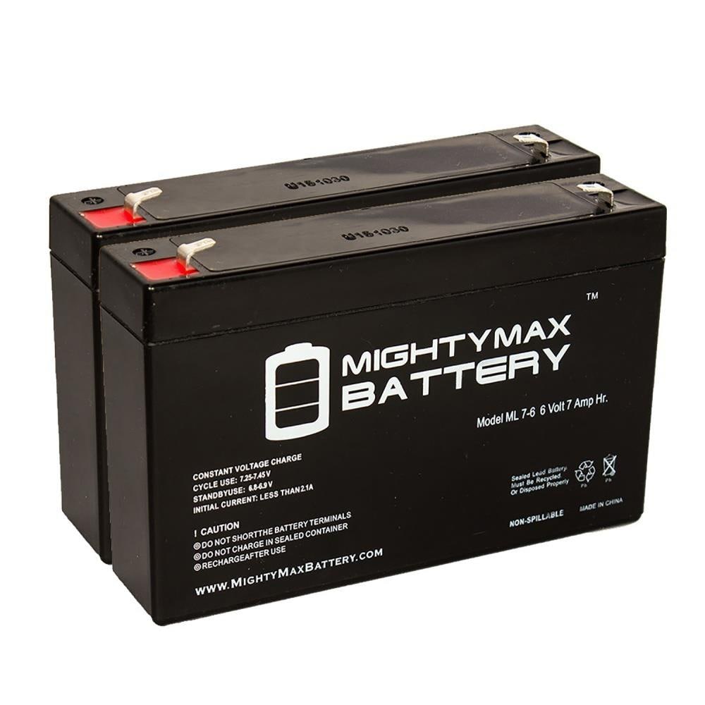 Mighty Max Battery ML7-6 6V 7AH SLA Battery F1 Terminal- PACK OF 2
