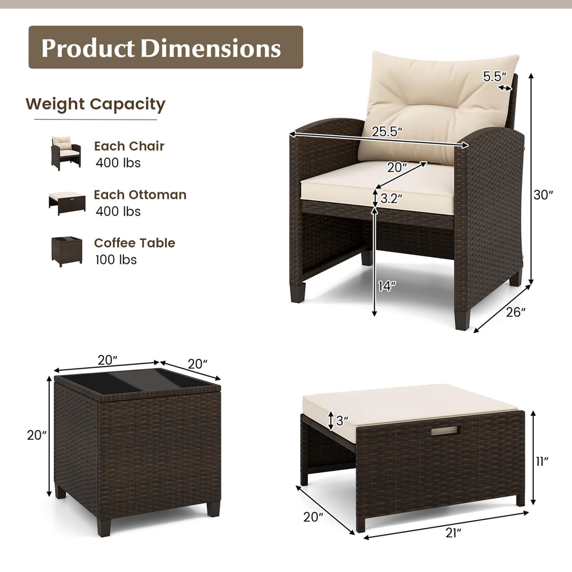 Costway HCST02118 Patio-Conversation-Sets - View #2