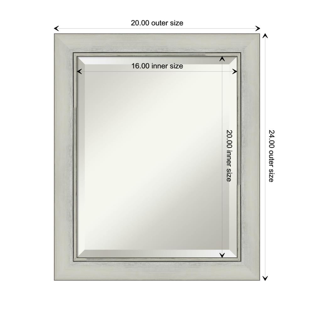Flair Silver Patina Rectangular Wall Mirror with Beveled Glass