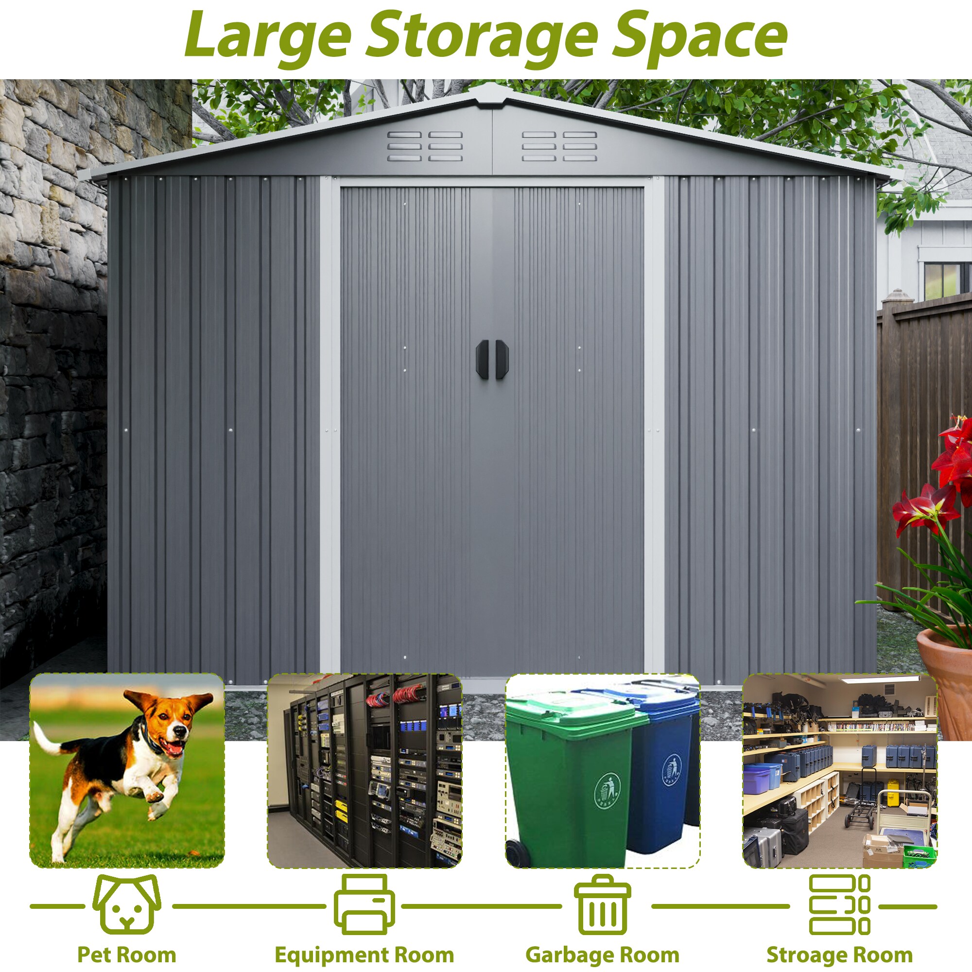 Anysun AS-PM01M09026-K4 Metal-Storage-Buildings-Sheds - View #4