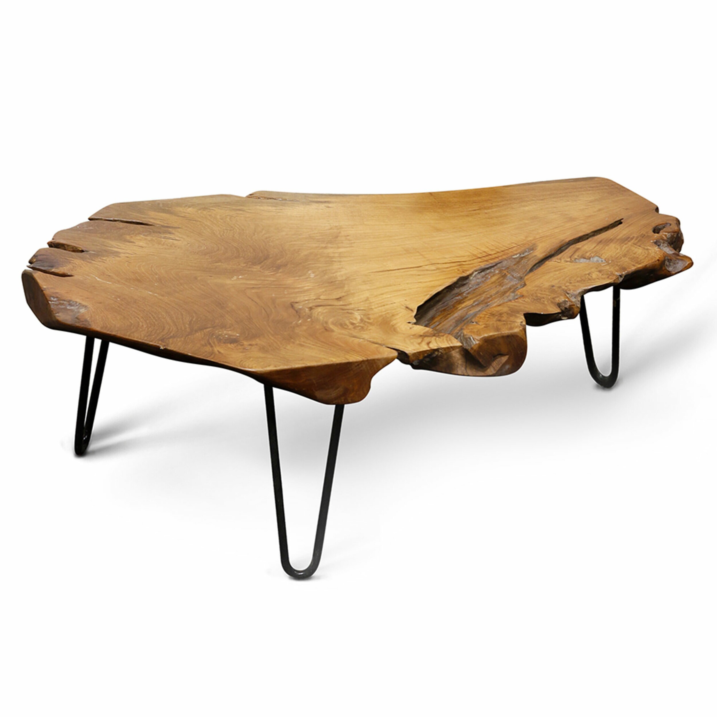 StyleCraft Home Collection Natural Teak Wood Modern Coffee Table at ...