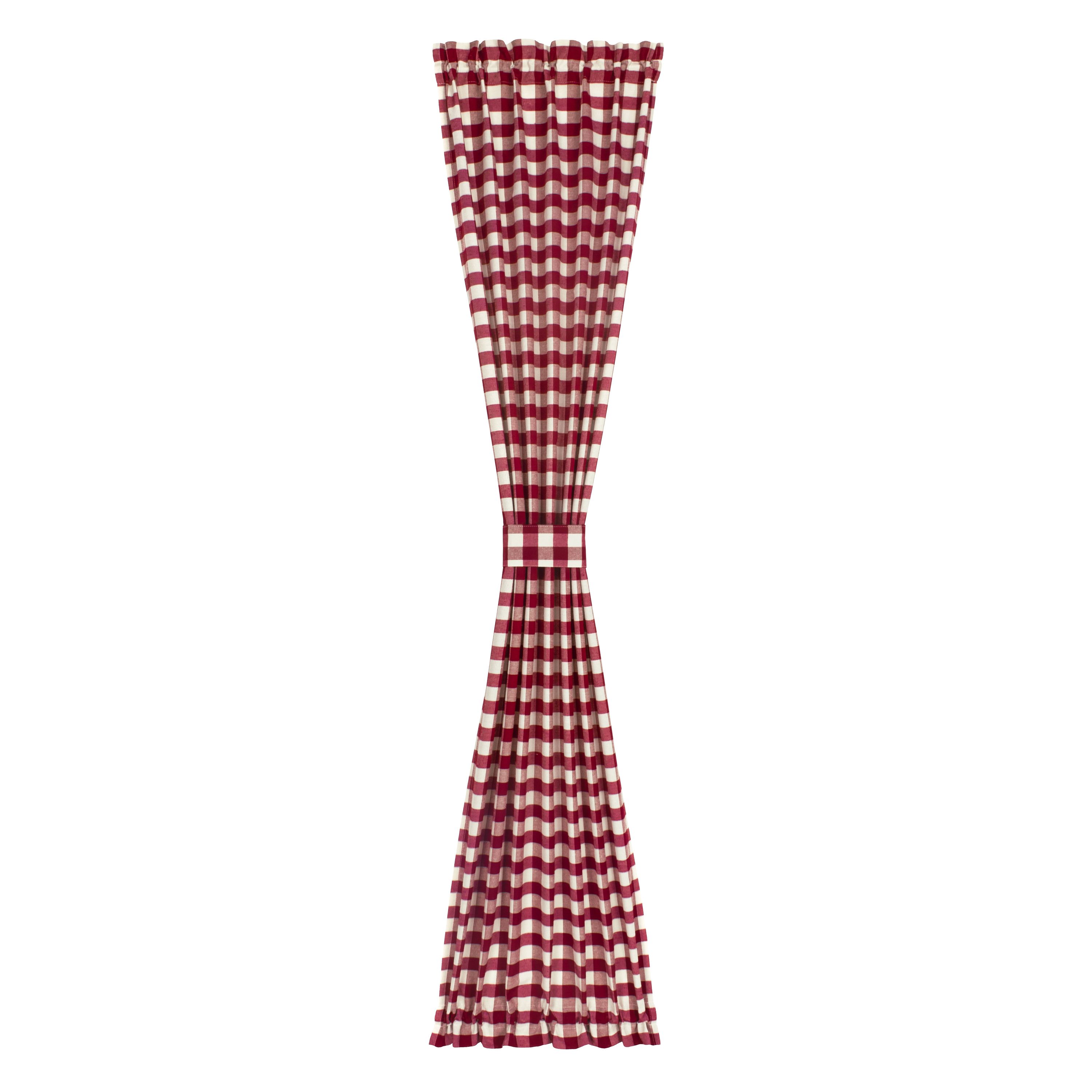Achim BC25X72BU6 72-Inches Burgundy Plaid Light filtering Rod pocket Curtain panel pair