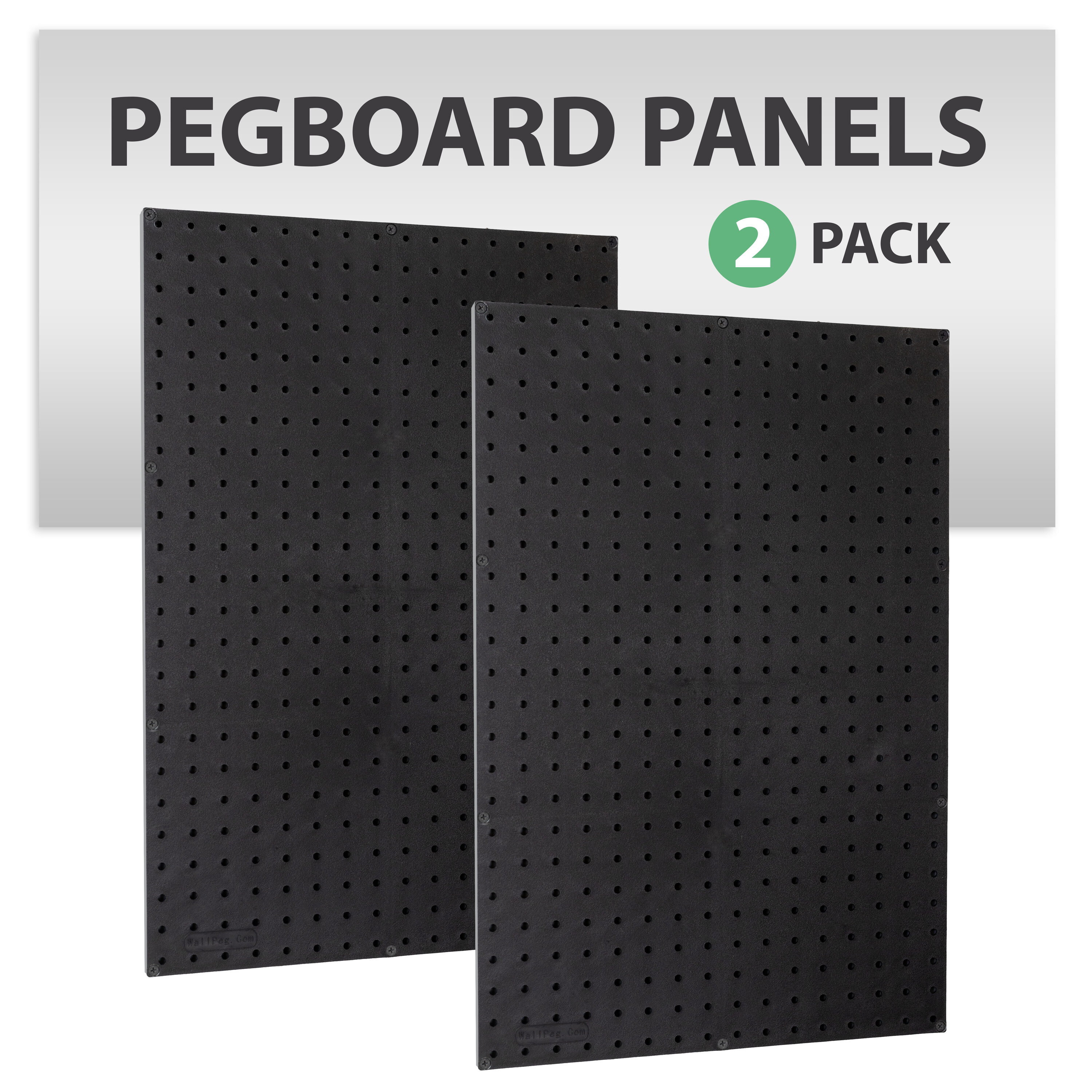 WallPeg WallPeg 48in Wide Pegboard Kit with 2 Panels and 36 Locking Peg  Hooks for Tool Garage Storage (Black) in the Pegboard & Accessories  department at