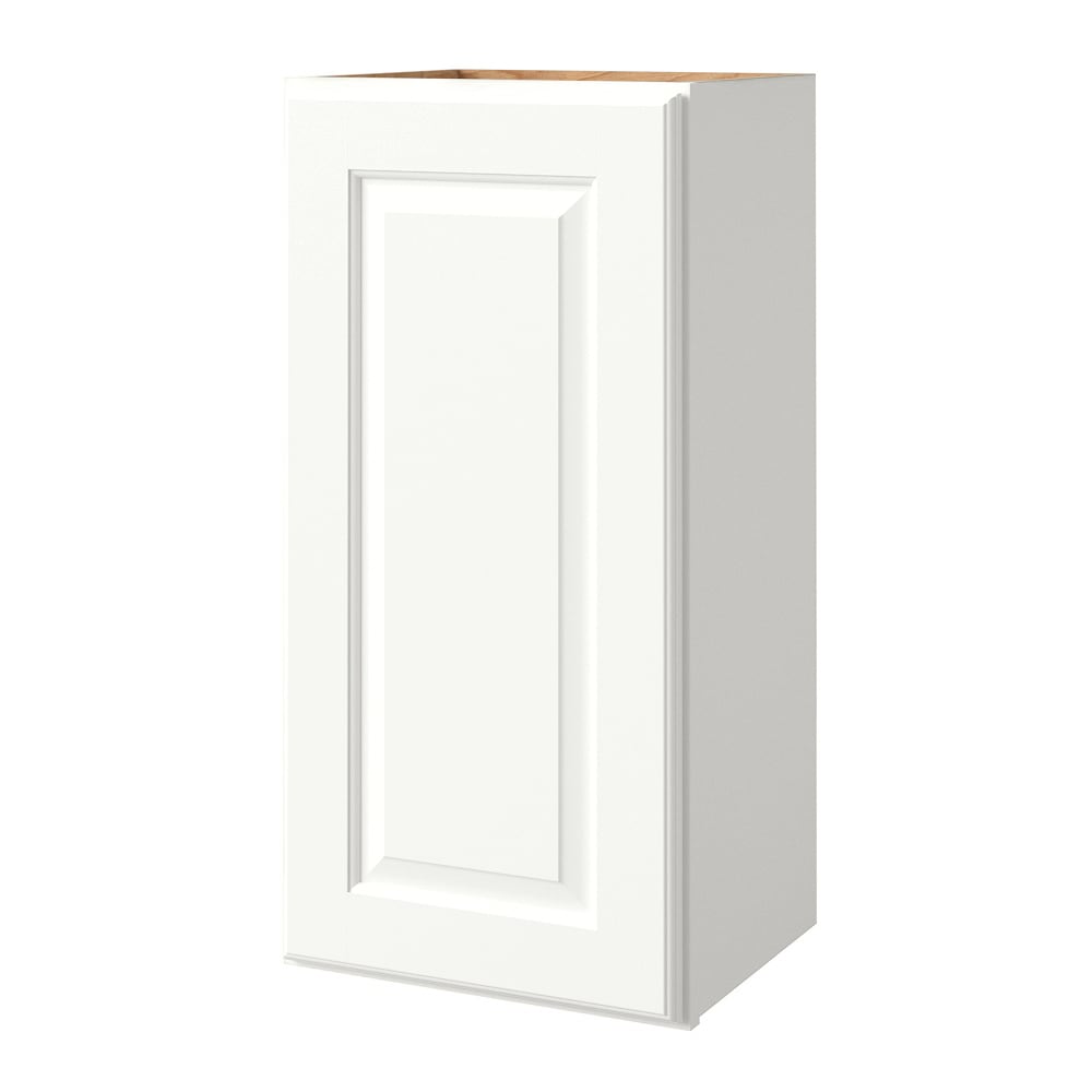 Tilson 15-in W x 39.125-in H x 12-in D Linen Wall Fully Assembled Cabinet (Raised Panel Square Door Style) in White | - allen + roth 478TS