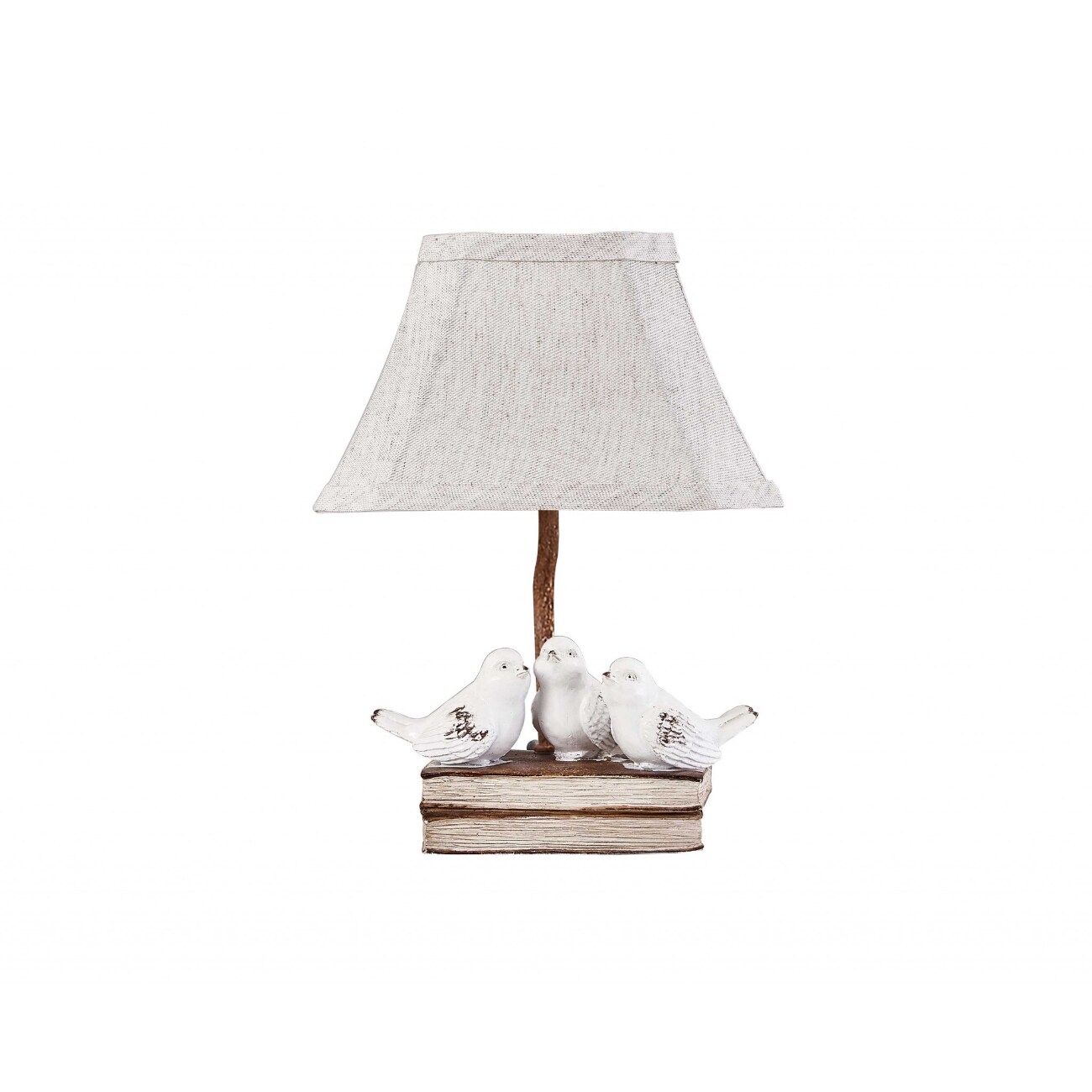 HomeRoots 4000380552 Three feathered Friends Atop a Stack of Books Accent Lamp