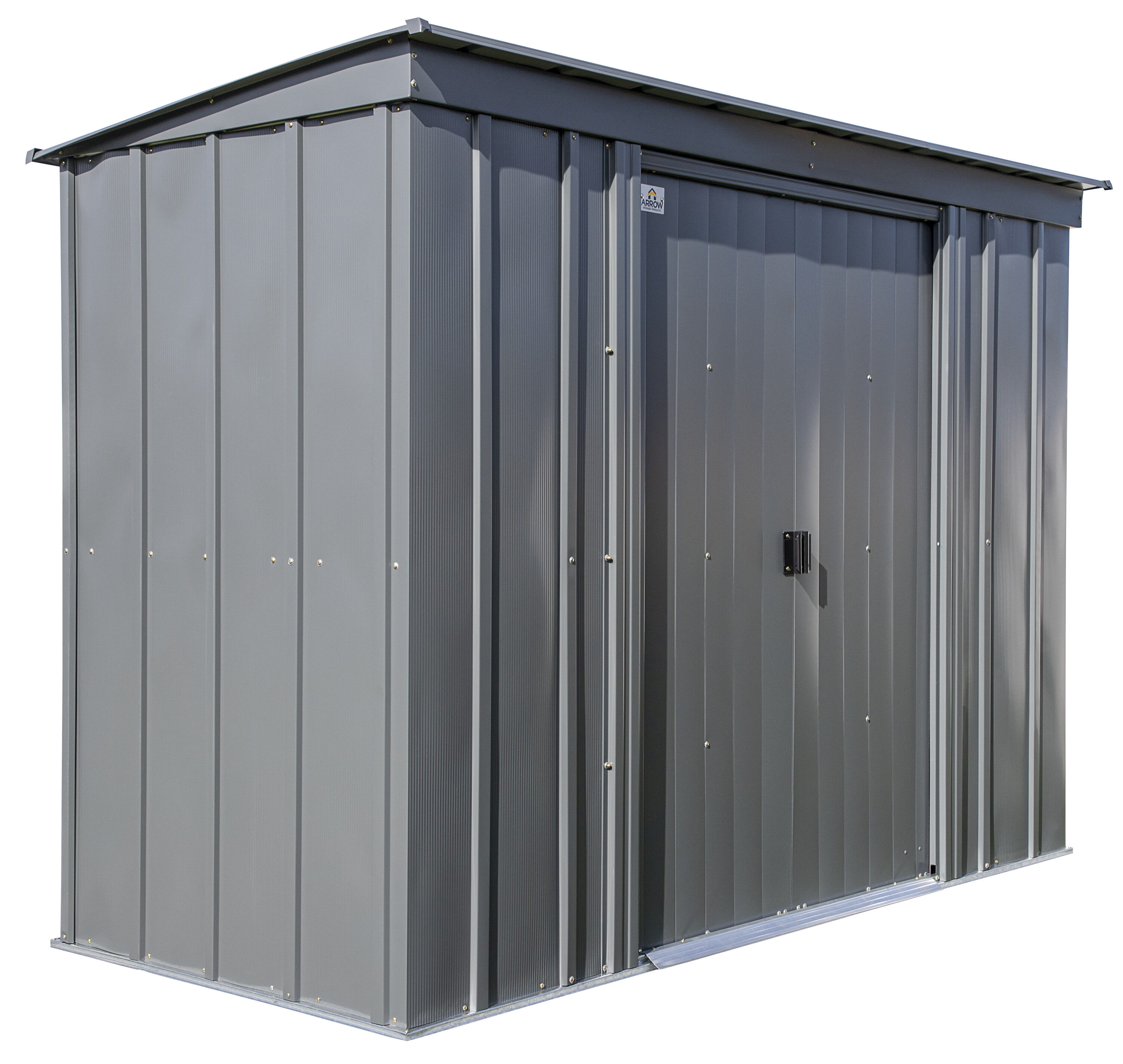 8 ft. x 4 ft. Charcoal Galvanized Steel Storage Shed