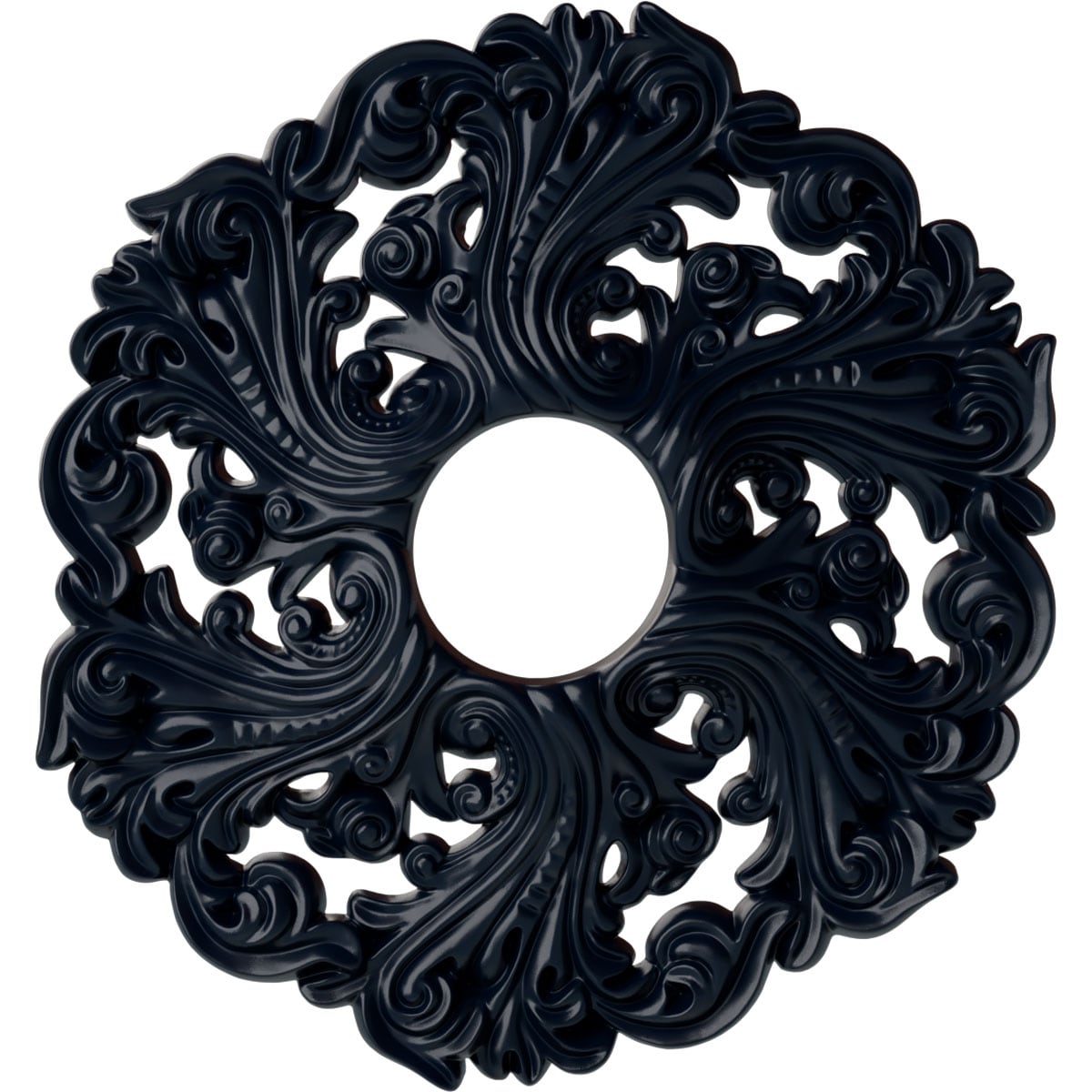 Ekena Millwork CM19ORMDF Orrington 19.625-in W x 19.625-in L Painted Midnight Dream Polyurethane Whole Ceiling Medallion