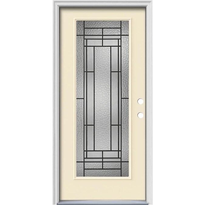 Jeld Wen Pembrook 36 In X 80 Steel Full Lite Left Hand Inswing Bisque Painted Prehung Single Front Door With Brickmould The Doors Department At Com - Jeld Wen Decorative Glass Exterior Doors Jeld Wen Pembrook 36 In X 80 Steel Full Lite Left Hand Inswing Bisque Painted Prehung Single Front Door With Brickmould The Doors Department At Com - Jeld Wen Decorative Glass Exterior Doors