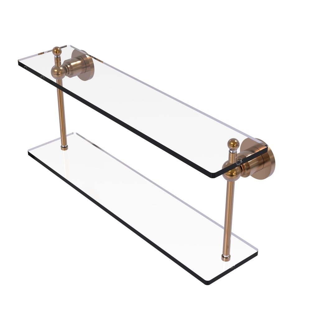 Allied Brass AP-2/22-BBR Astor Place Brushed Bronze 2-Tier Wall Mount Bathroom Shelf (22-in X 8-in X 5-in)