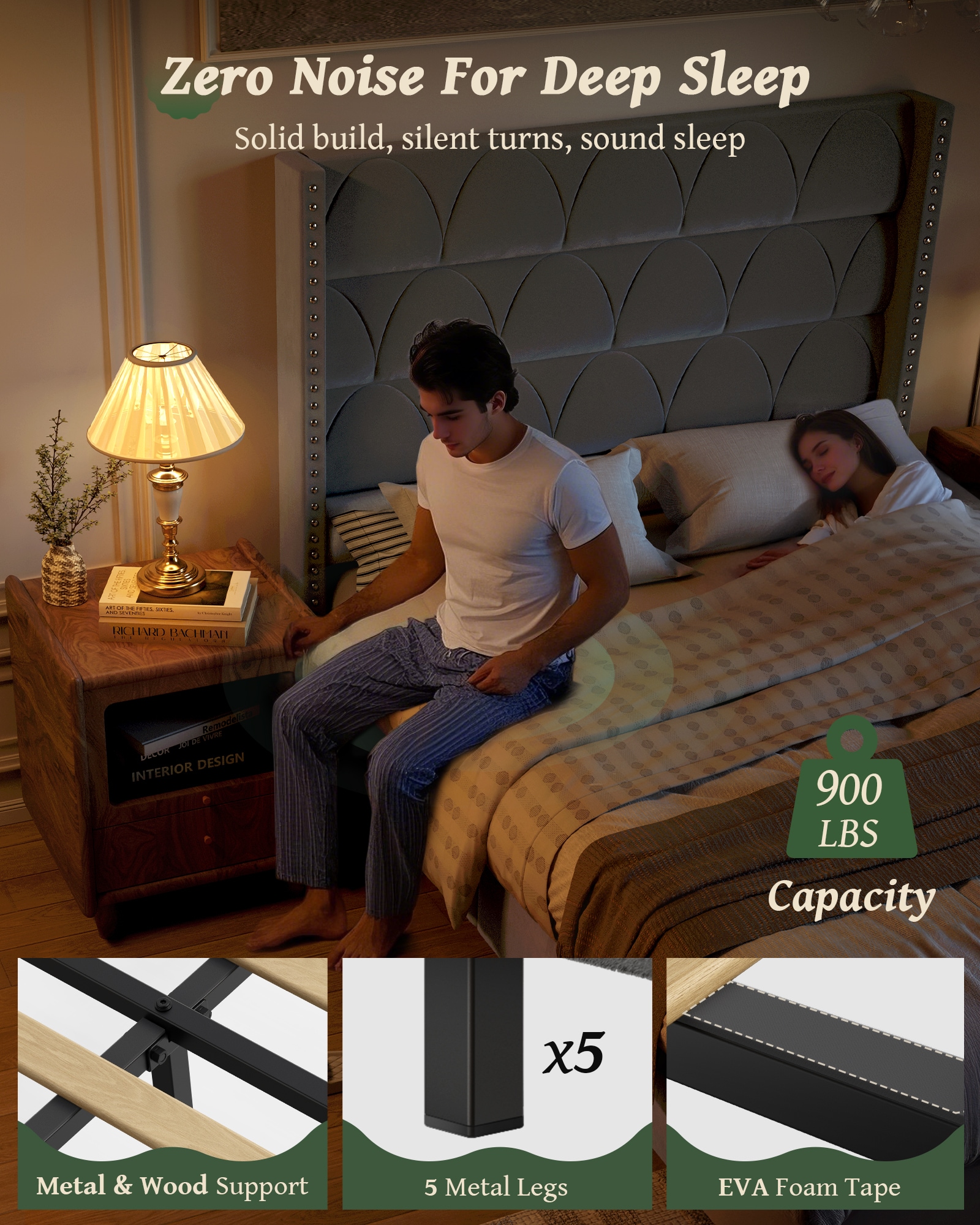Yulika BF-GRAY-Q beds - View #3