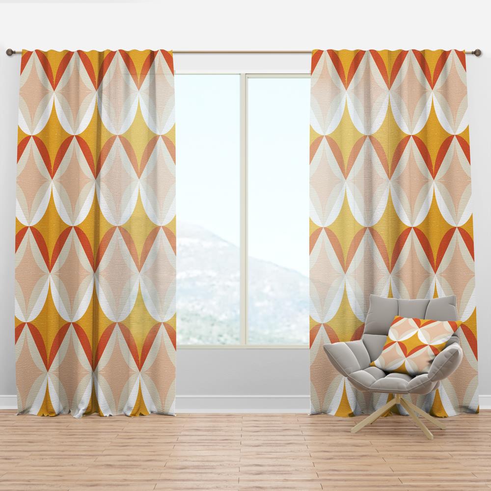 Designart CTN24199-52-84 84-in Yellow Abstract Room darkening Thermal lined Rod pocket Single curtain panel