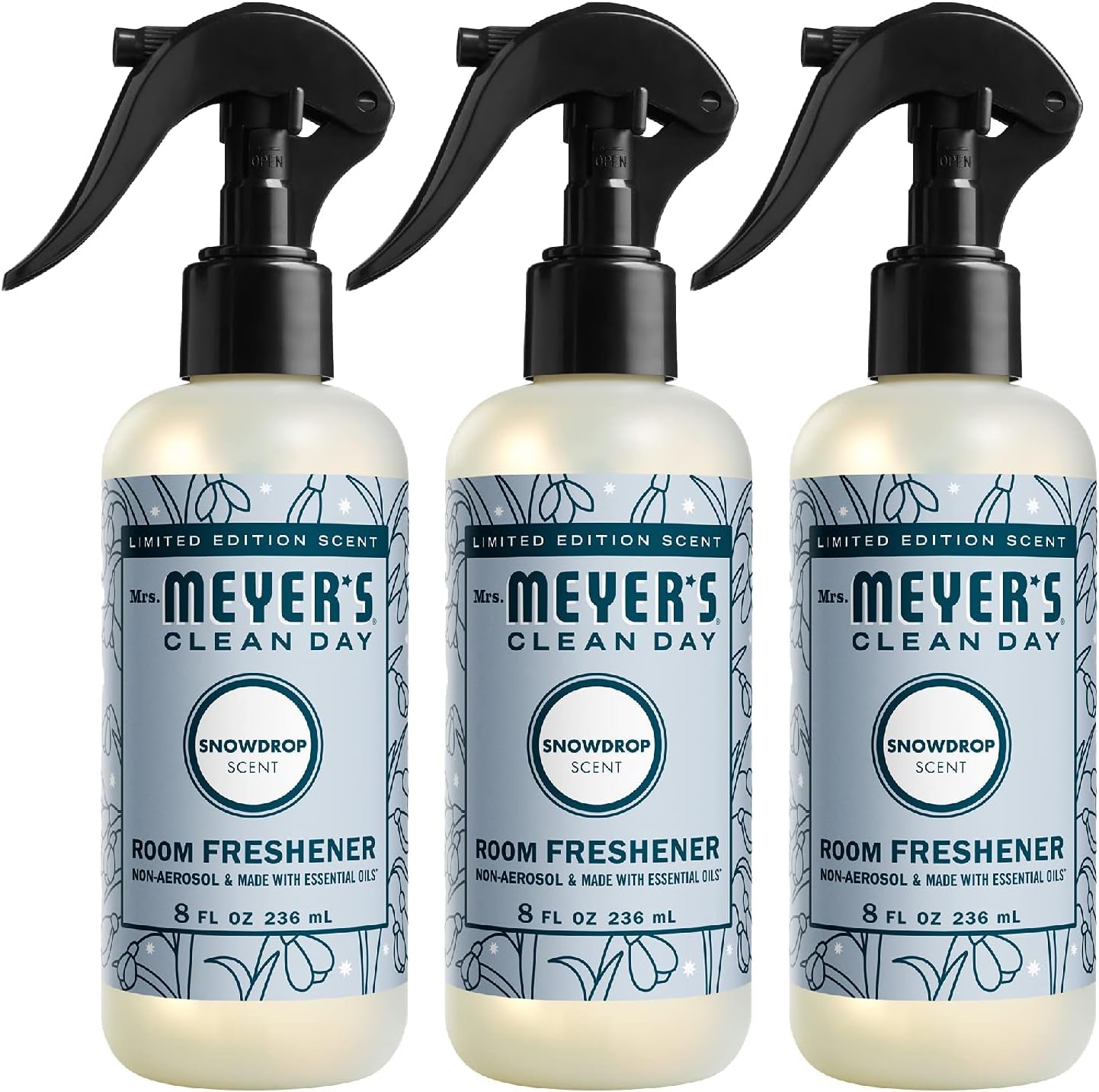 Mrs. Meyer's Clean Day  Snowdrop Room and Air Freshener Spray Non-Aerosol 8 fl oz Pack of 3