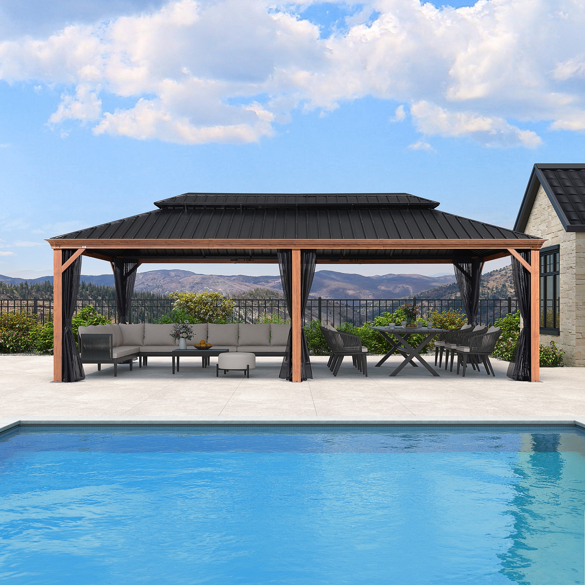 PURPLE LEAF LS06WHTG1224 Wood-Resin-Gazebos - View #3