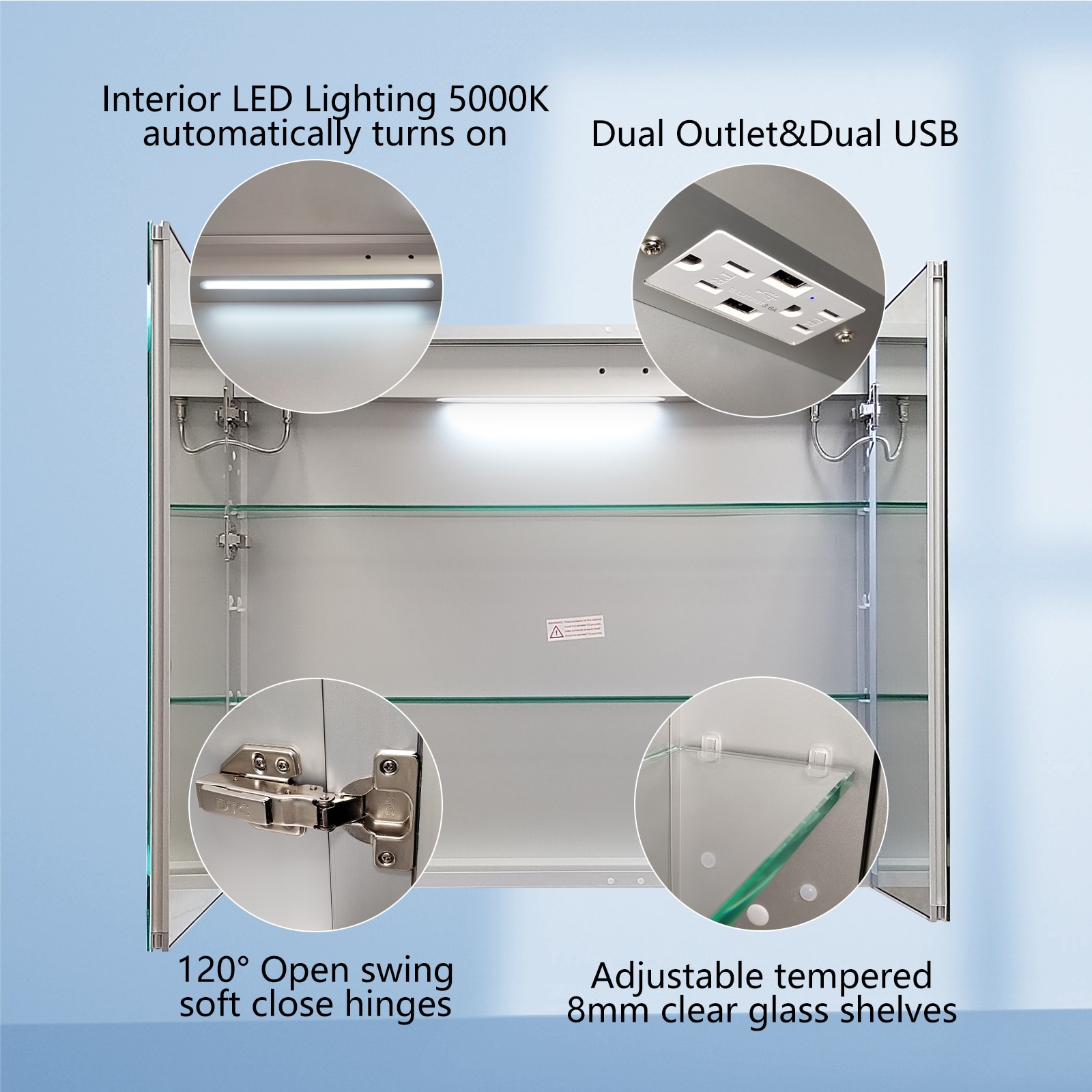 ExBrite 36-in x 30-in Lighted LED Fog Free Surface/Recessed Mount ...