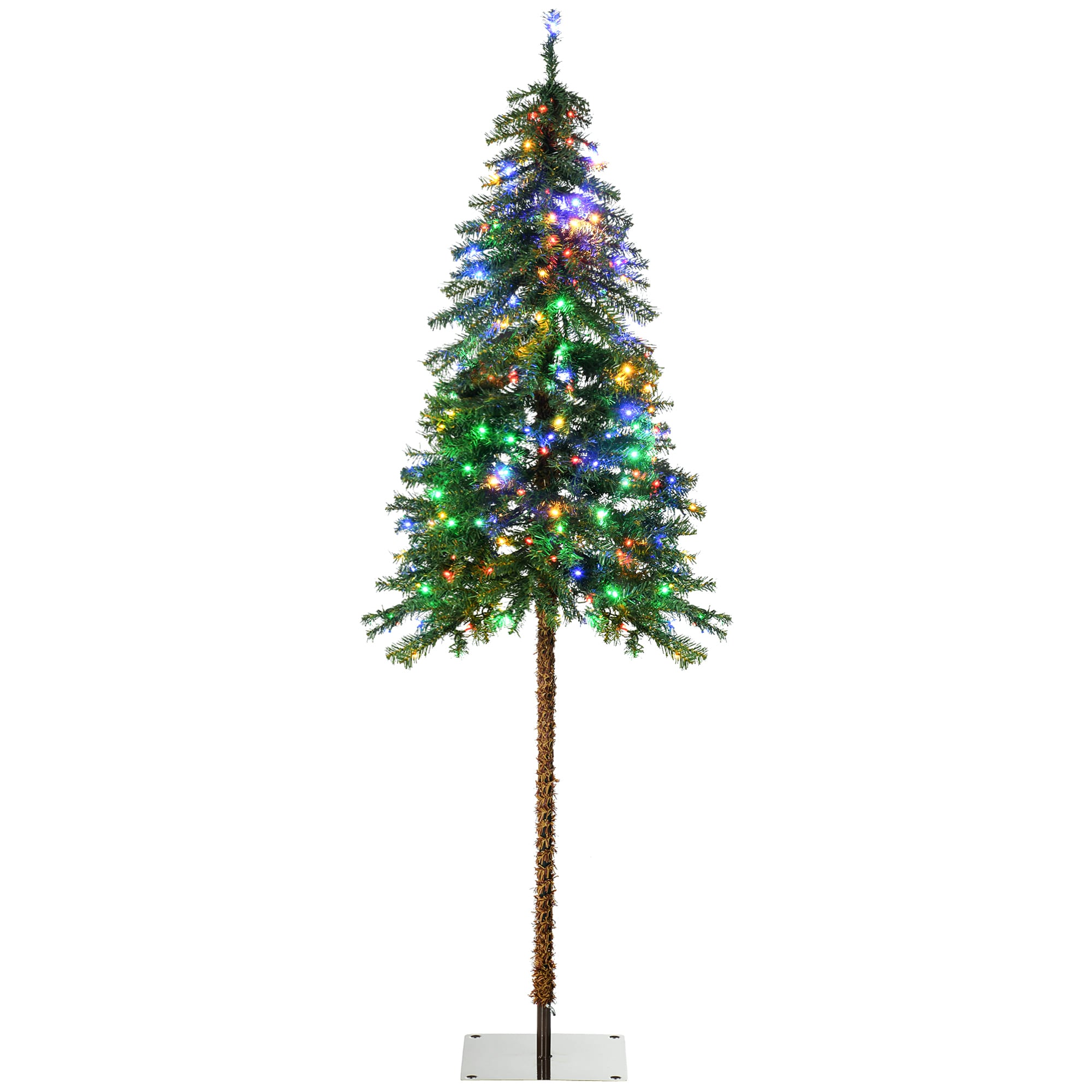 Tatayosi XH-249673 HOMCOM 6ft Tall Prelit Pencil Artificial Christmas Tree Holiday Décor with 442 Branches 175 Warm White or Colorful LED Lights