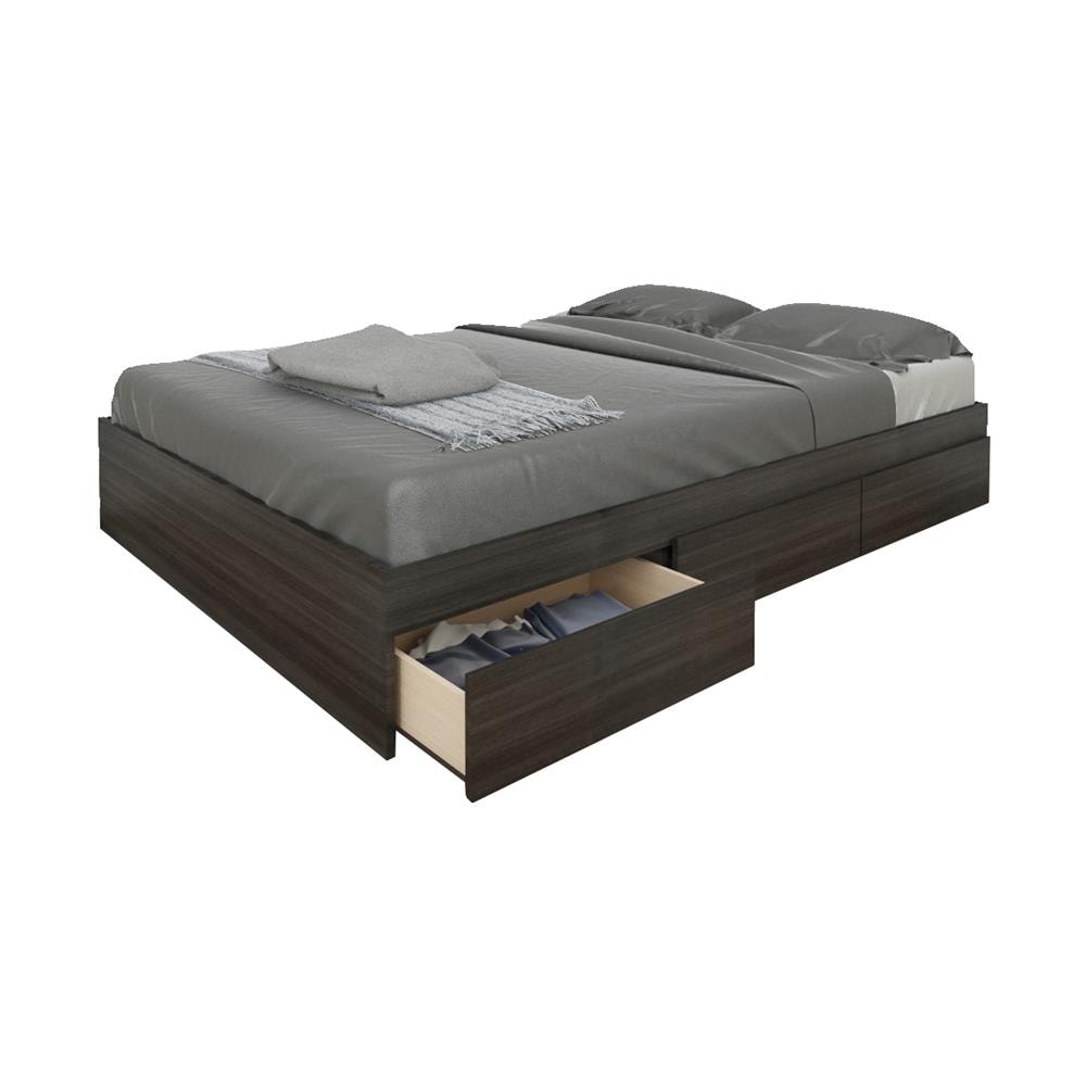 Allure Ebony Full Composite Low-profile Bed With Storage In The Beds ...