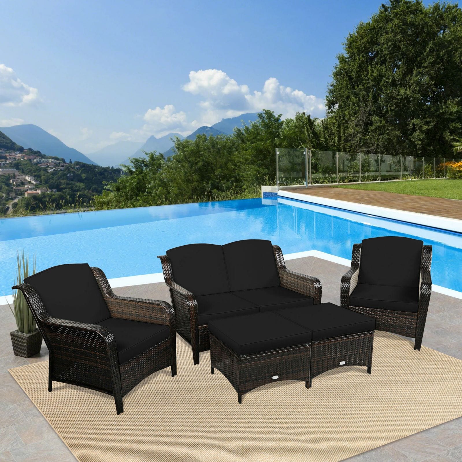 WELLFOR OUS67702ABK+ Patio-Conversation-Sets - View #7