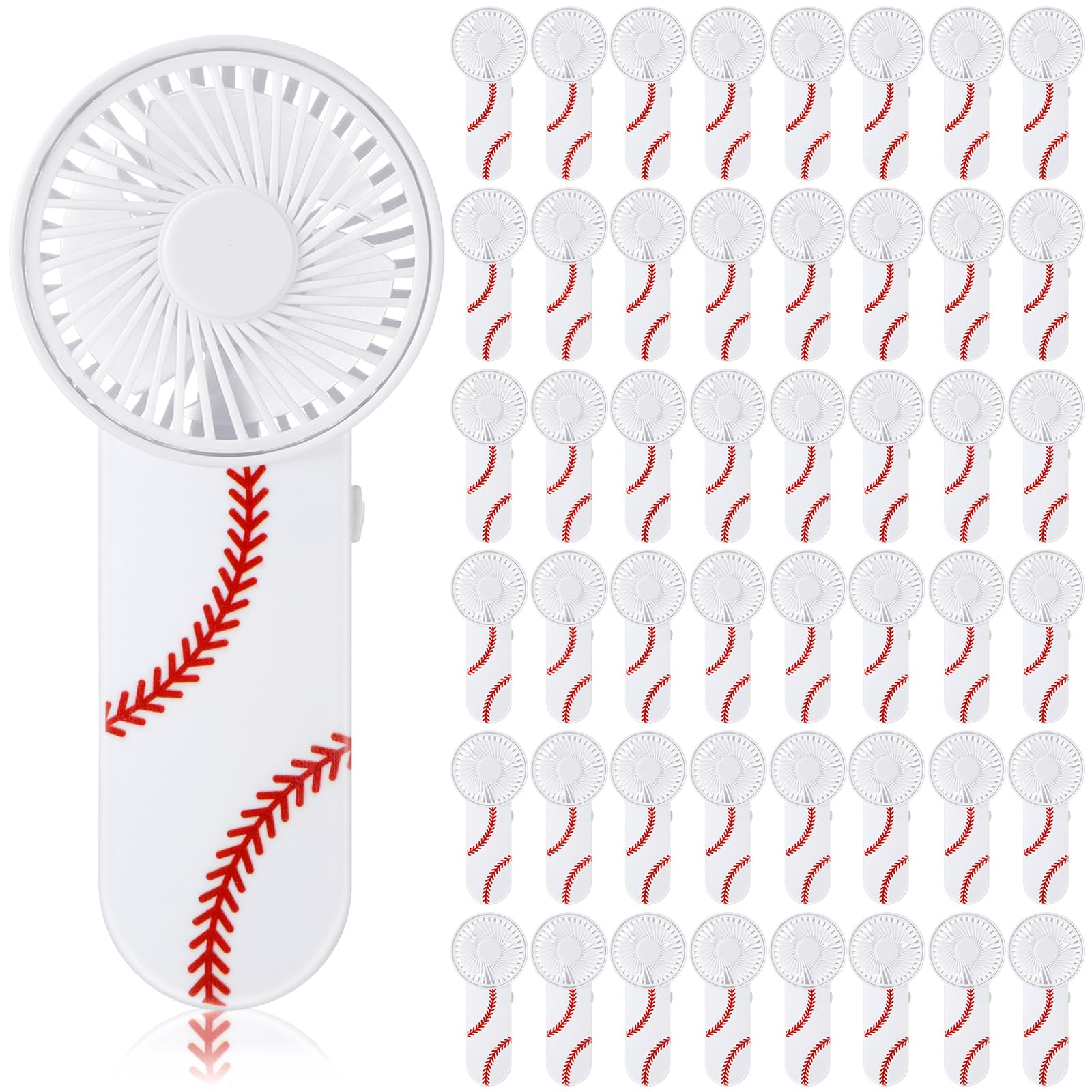 Afoxsos  50 pcs Baseball Themed Mini Handheld Portable Fan Bulk for Team Player Coach Senior Night Gifts Outdoor Sport Party Favors