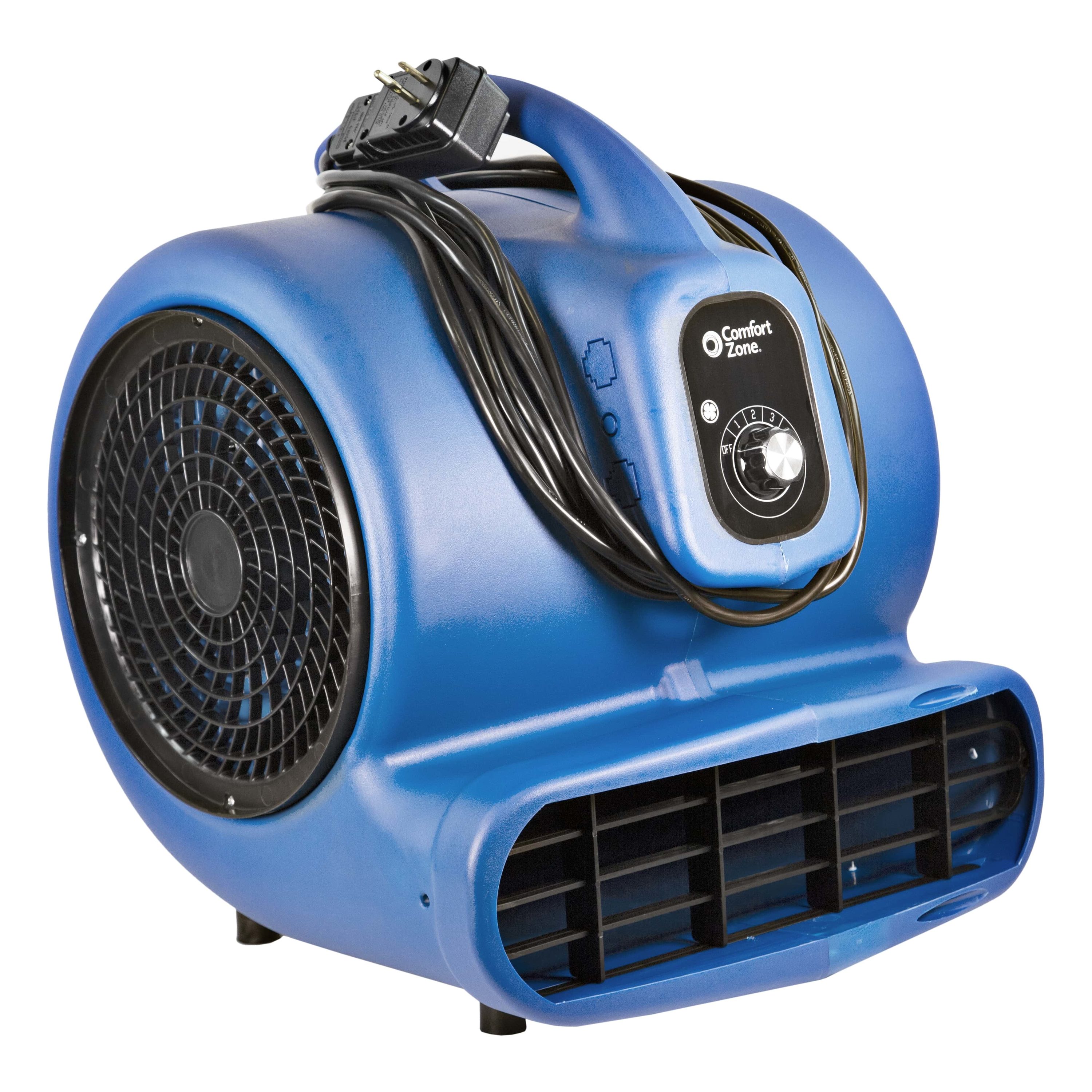 Comfort Zone 11-in 120-Volt 3-Speed High Velocity Indoor Blue Floor Fan ...