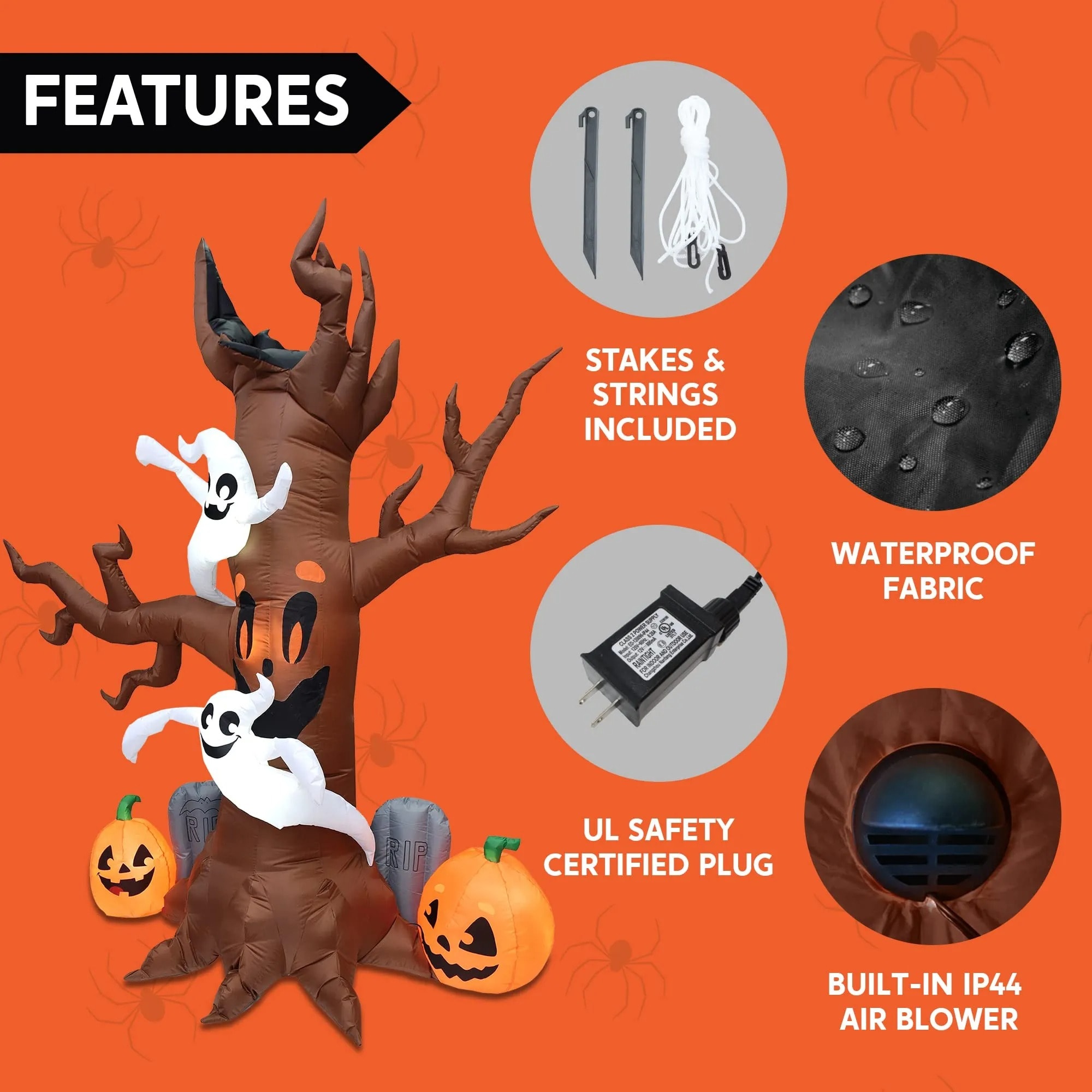 SYNCFUN 8-ft Lighted Tree Inflatable in the Outdoor Halloween ...