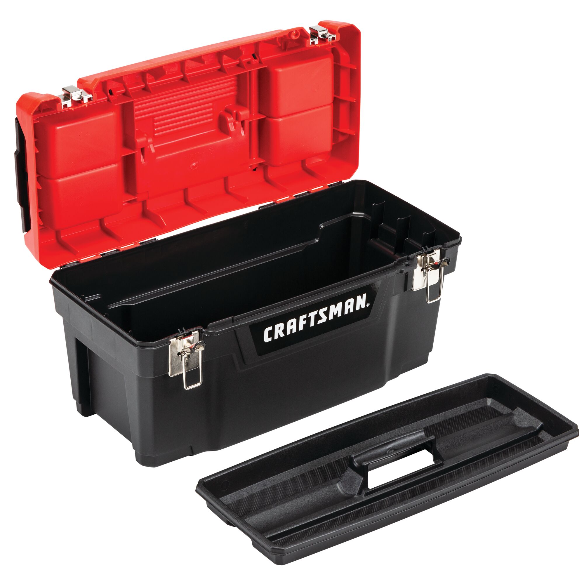 CRAFTSMAN Pro 26-in Red Plastic Lockable Tool Box in the Portable Tool  Boxes department at
