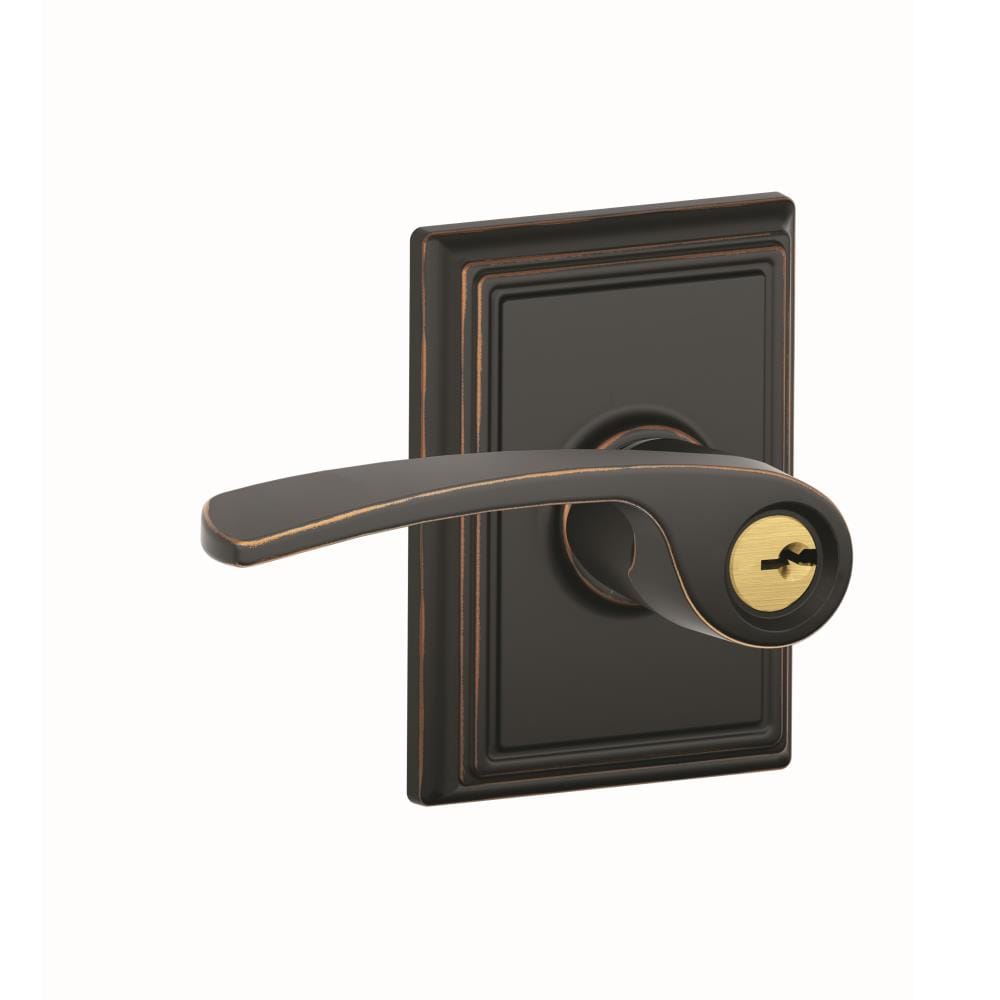 Schlage F51AMER716ADD F Series Aged Bronze Interior/Exterior Keyed Entry Door Handle
