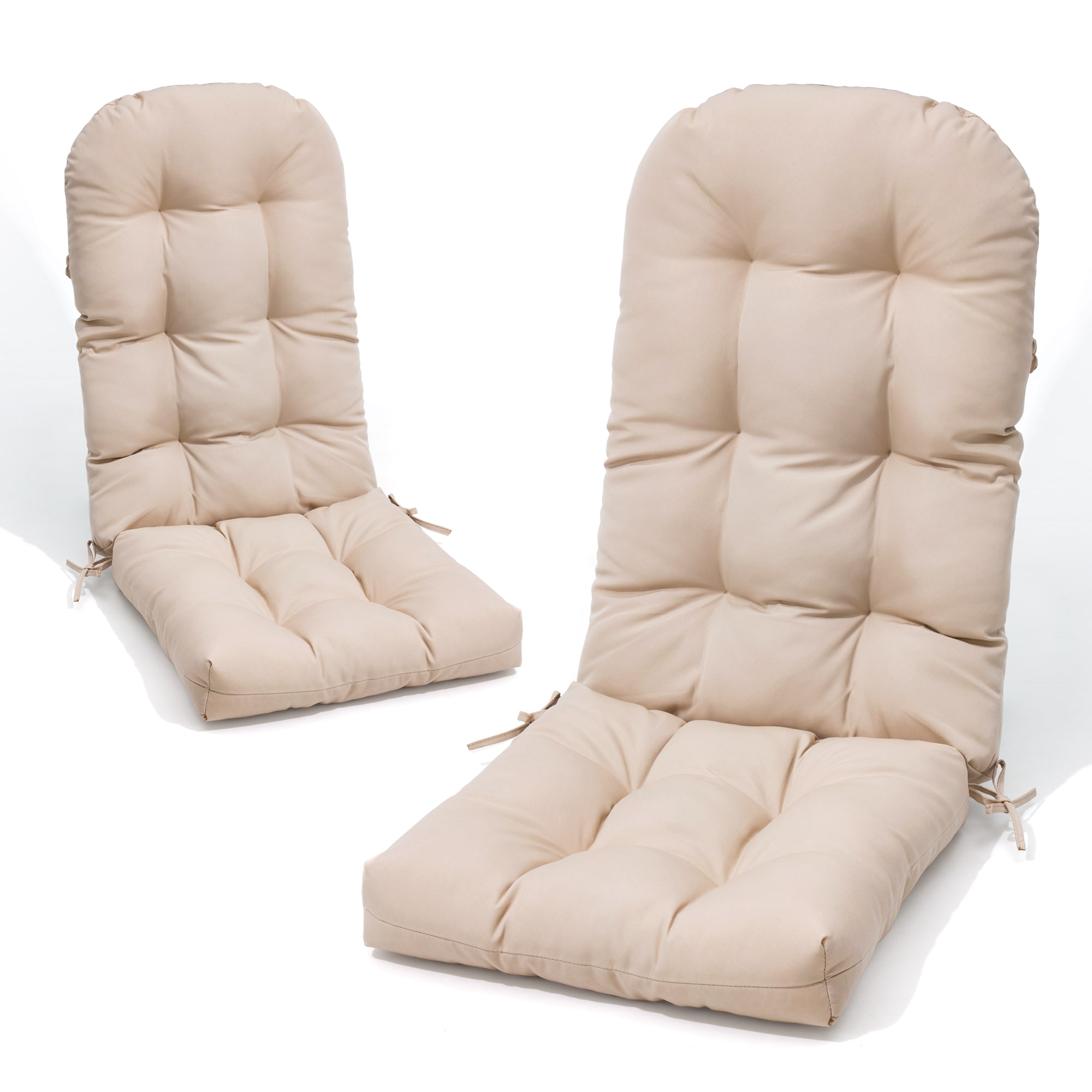CloudFly CL-CU002BEI-2 2 pc Patio Adirondack High Back Chair Cushion 19.7-in x 19.7-in 2 -Piece Beige-2 High back patio chair cushion