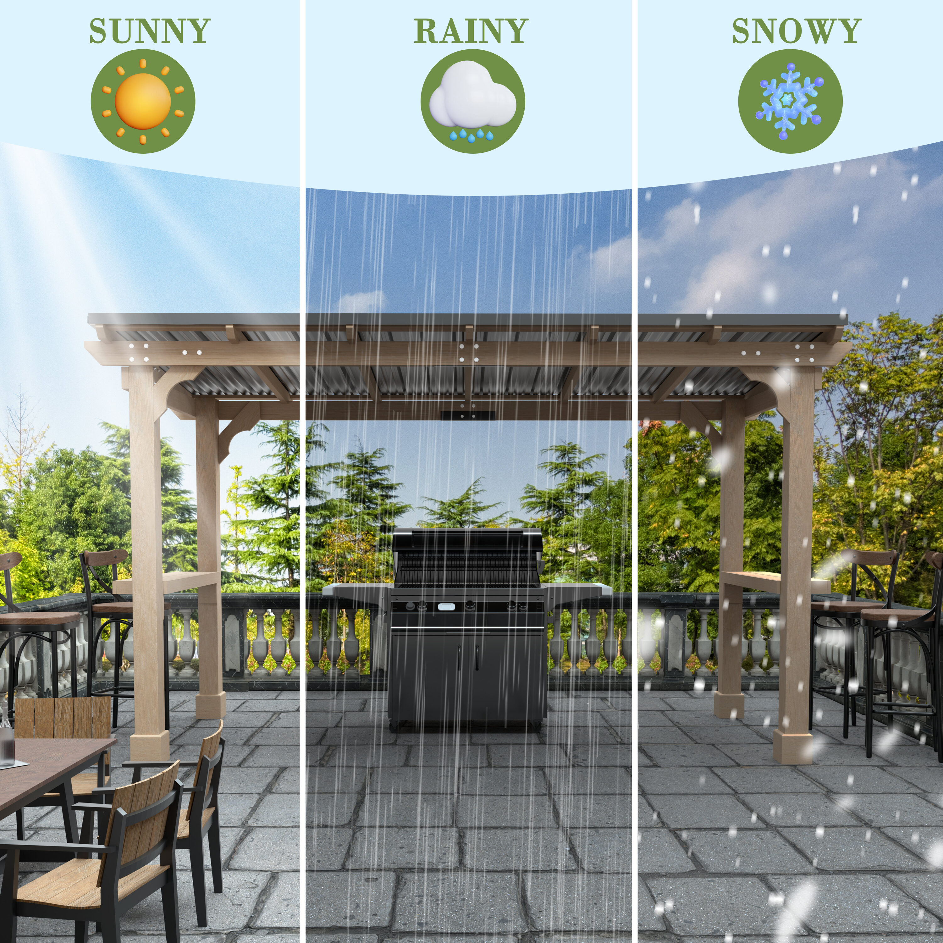 VEIKOUS PG0201-35-L Wood-Resin-Gazebos - View #2