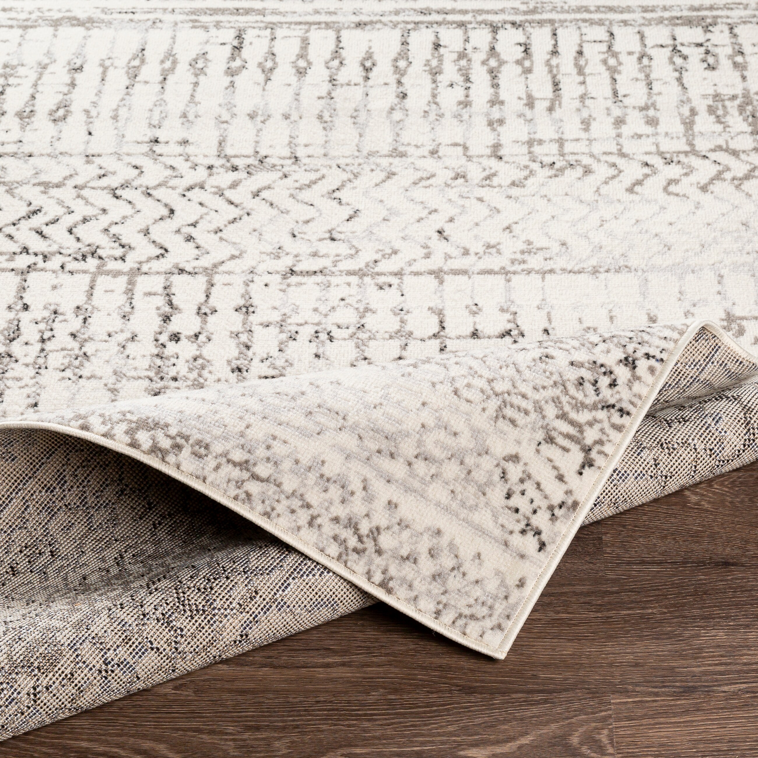 Reversible Easy Care Synthetic 8' x 10' Gray Spot Rug
